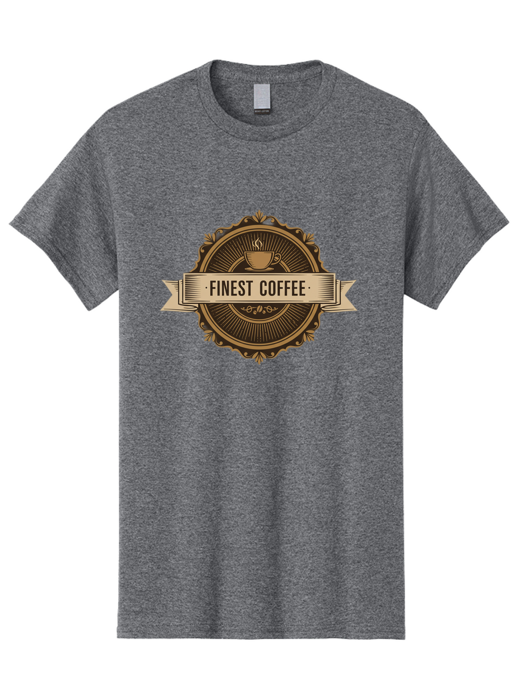Finest-Coffee Men'S Graphic Tee, 100% Cotton, Comfortable Casual Summer Wear, Machine Washable, Finest Coffee, Coffee Logo, Gourmet Coffee, Vintage Coffee Label, Coffee Branding, Coffee Emblem, Coffee Badge Baa671