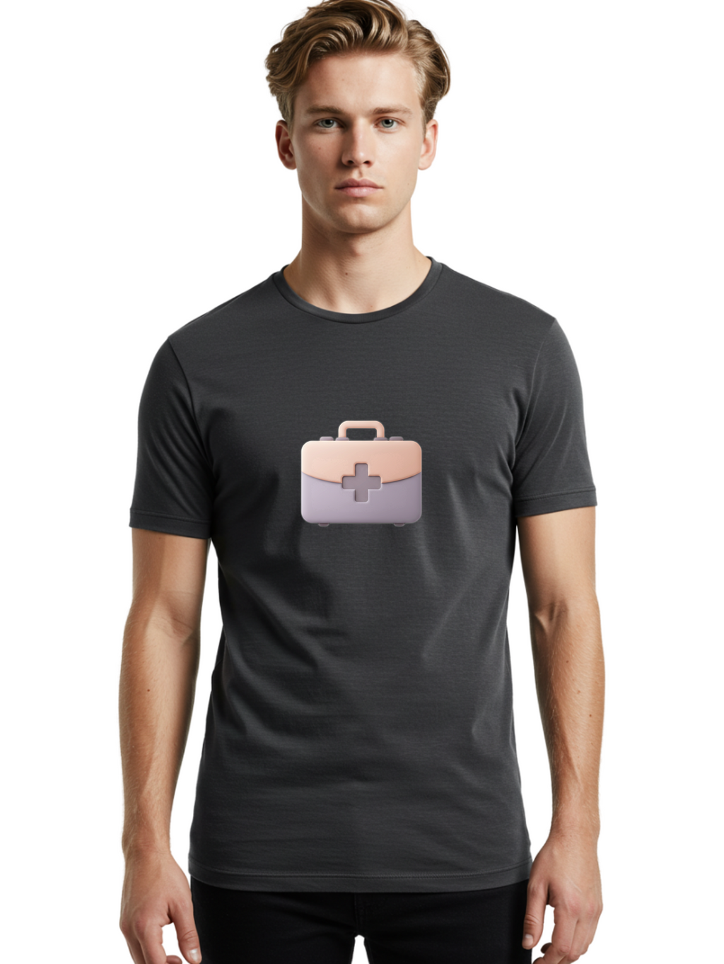 First-Aid-Kit-10 Men'S Graphic Tee, 100% Cotton, Comfortable Casual Summer Wear, Machine Washable, First Aid Kit, Medical Supplies, Health Care, Emergency Preparedness, Injury Care, Medical Cross, Health Icon, Emergency Kit, Medical Aid, Baa673
