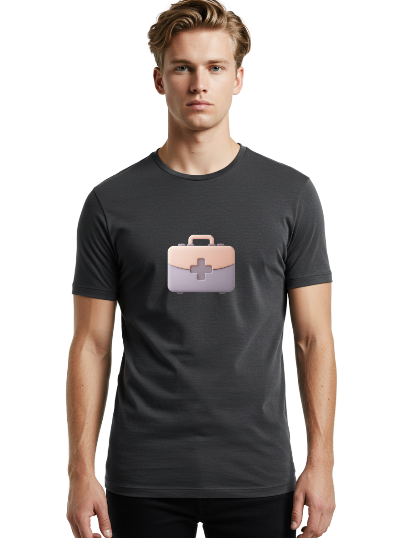 First-Aid-Kit-10 Men'S Graphic Tee, 100% Cotton, Comfortable Casual Summer Wear, Machine Washable, First Aid Kit, Medical Supplies, Health Care, Emergency Preparedness, Injury Care, Medical Cross, Health Icon, Emergency Kit, Medical Aid, Baa673