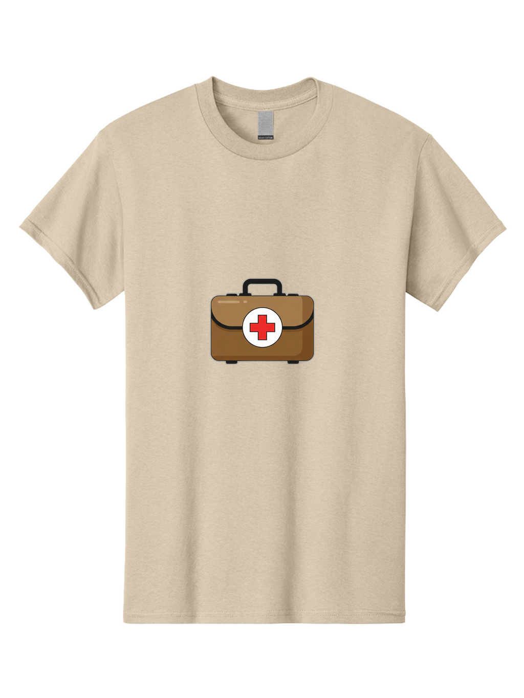 First-Aid-Kit-2 Men'S Graphic Tee, 100% Cotton, Comfortable Casual Summer Wear, Machine Washable, Brown First Aid Kit, Red Cross Symbol, Medical Supplies, Emergency Preparedness, Health And Wellness, Medical Care Baa676