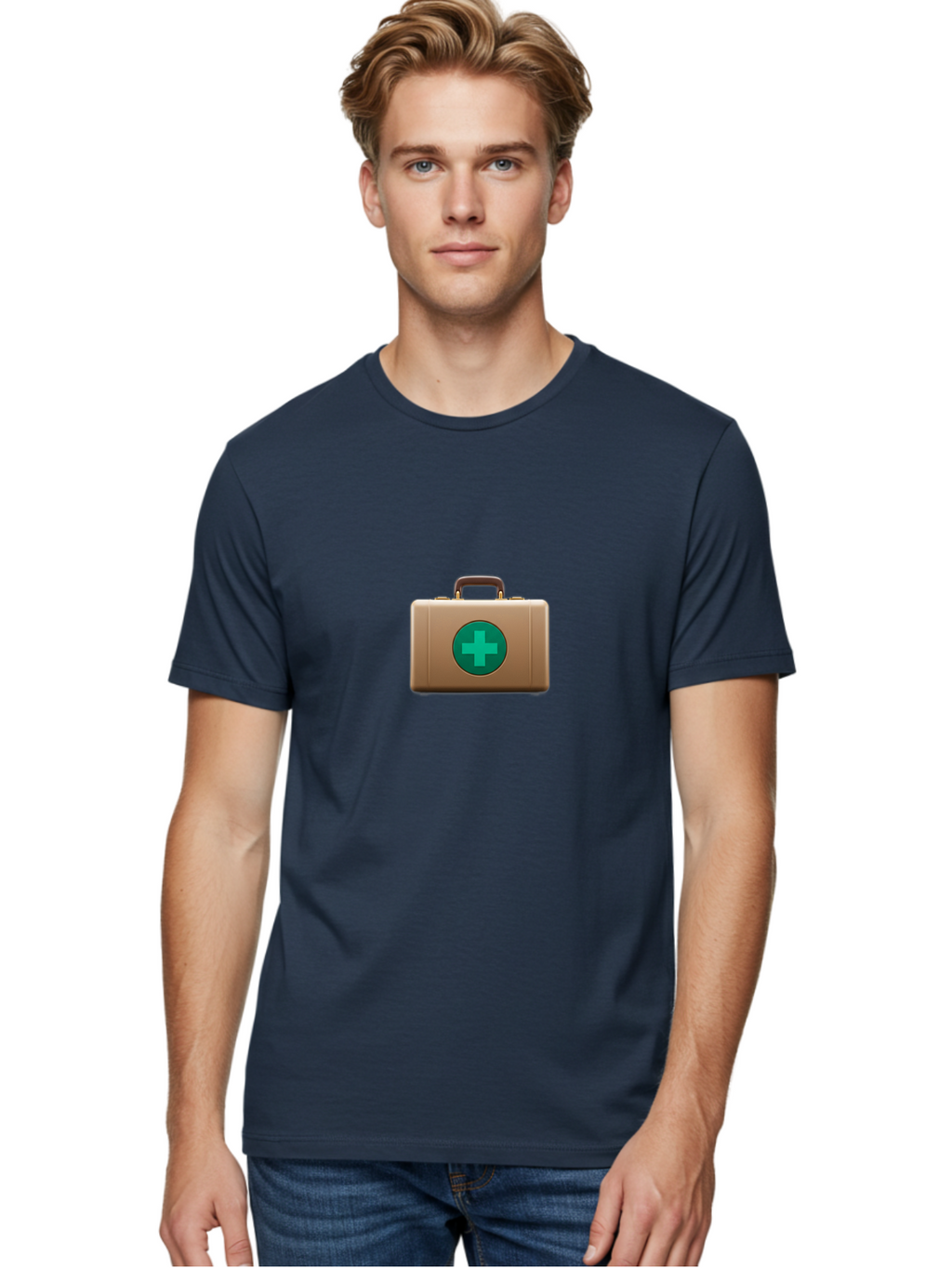 First-Aid-Kit-3 Men'S Graphic Tee, 100% Cotton, Comfortable Casual Summer Wear, Machine Washable, First Aid Kit, Medical Supplies, Health Care, Emergency Response, Medical Cross, Health Symbol, First Aid Symbol, Medical Kit, Emergency Kit Baa677