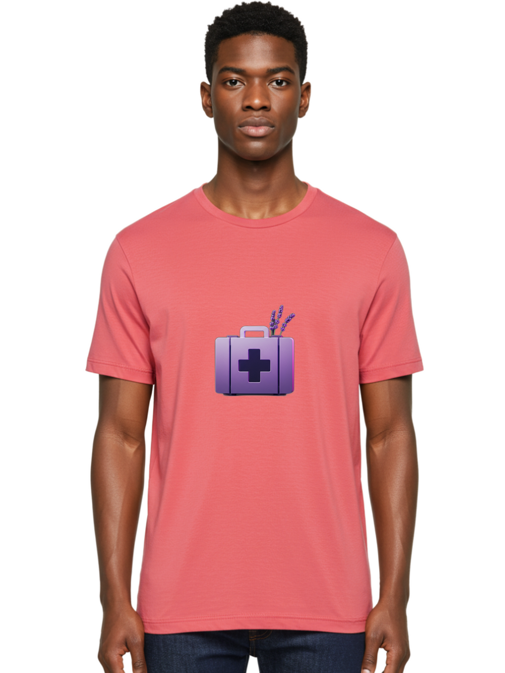 First-Aid-Kit-4 Men'S Graphic Tee, 100% Cotton, Comfortable Casual Summer Wear, Machine Washable, First Aid Kit, Medical Cross, Lavender Flowers, Natural Remedies, Health And Wellness, Alternative Medicine, Calming Effects, Herbal Therapy Baa678