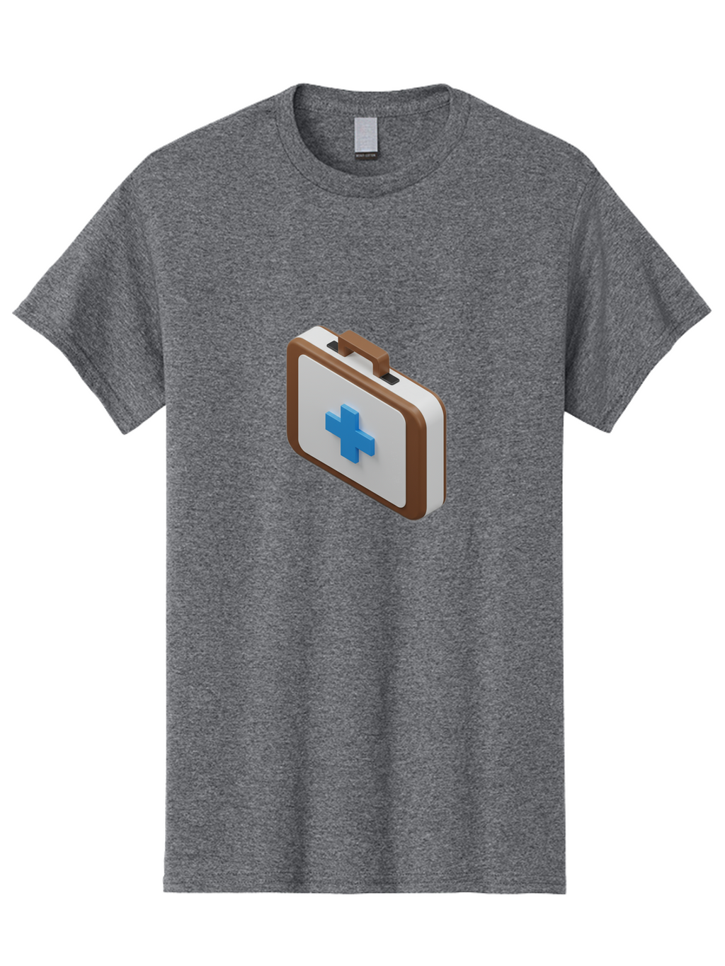 First-Aid-Kit-7 Men'S Graphic Tee, 100% Cotton, Comfortable Casual Summer Wear, Machine Washable, First Aid Kit, Medical Supplies, Health Care, Emergency Preparedness, Blue Cross Symbol, Brown Handle, White Case, Medical Emergency, Baa681