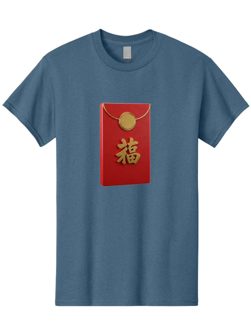 Fu-1 Men'S Graphic Tee, 100% Cotton, Comfortable Casual Summer Wear, Machine Washable, Red Envelope With Gold Seal, Gold Character Fu, Chinese New Year, Lucky Money, Prosperity Symbol, Cultural Heritage, Traditional Gift Baa693
