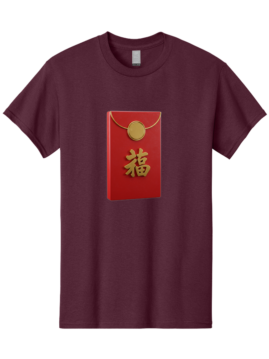 Fu-1 Men'S Graphic Tee, 100% Cotton, Comfortable Casual Summer Wear, Machine Washable, Red Envelope With Gold Seal, Gold Character Fu, Chinese New Year, Lucky Money, Prosperity Symbol, Cultural Heritage, Traditional Gift Baa693