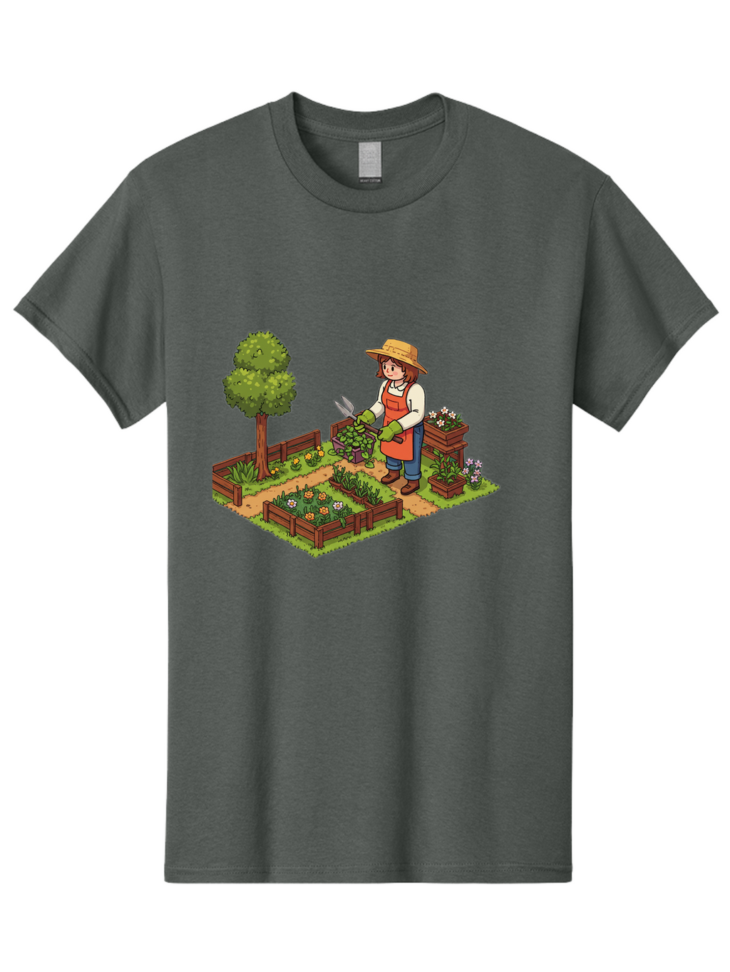 Gardener Men'S Graphic Tee, 100% Cotton, Comfortable Casual Summer Wear, Machine Washable, Gardening, Flower Gardening, Gardening Tools, Gardening Apron, Gardening Hat, Gardening Gloves, Potted Plants, Gardening Scenery, Serene Garden, Baa720