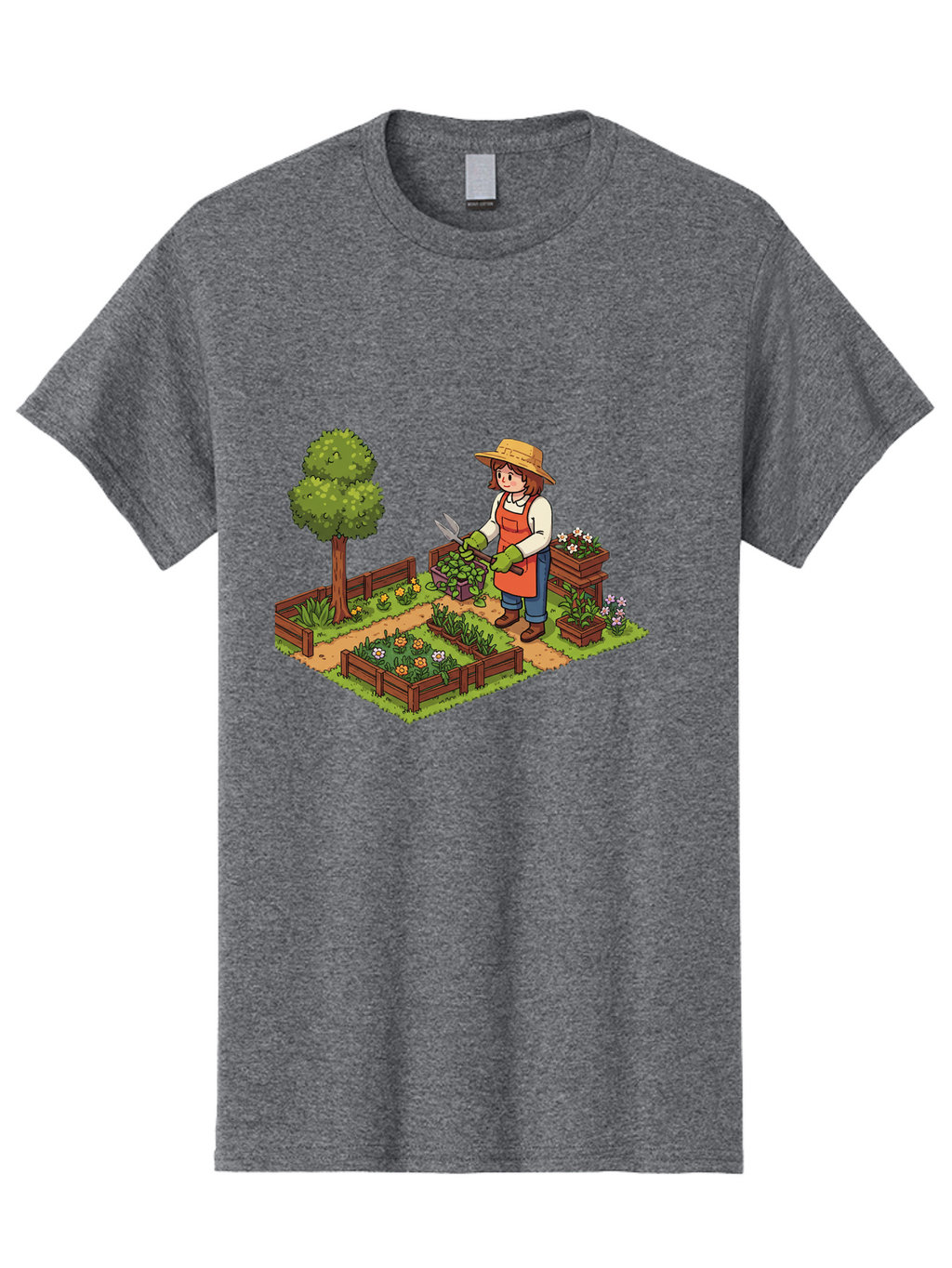 Gardener Men'S Graphic Tee, 100% Cotton, Comfortable Casual Summer Wear, Machine Washable, Gardening, Flower Gardening, Gardening Tools, Gardening Apron, Gardening Hat, Gardening Gloves, Potted Plants, Gardening Scenery, Serene Garden, Baa720