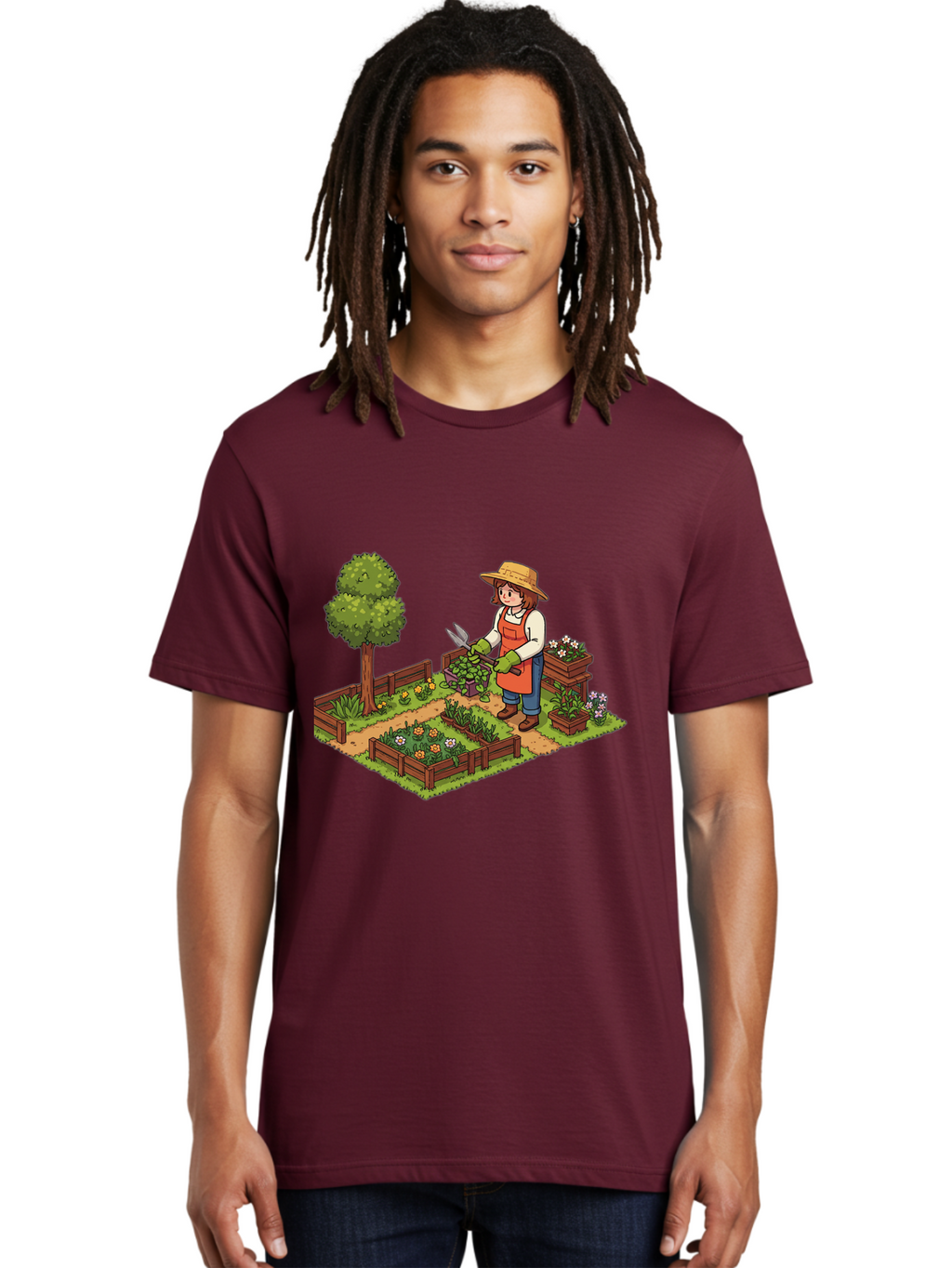 Gardener Men'S Graphic Tee, 100% Cotton, Comfortable Casual Summer Wear, Machine Washable, Gardening, Flower Gardening, Gardening Tools, Gardening Apron, Gardening Hat, Gardening Gloves, Potted Plants, Gardening Scenery, Serene Garden, Baa720