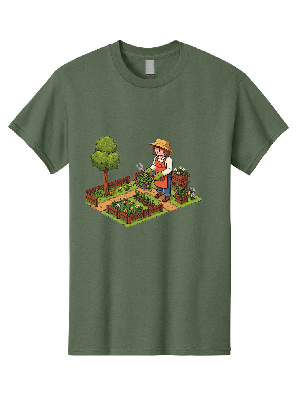 Gardener Men'S Graphic Tee, 100% Cotton, Comfortable Casual Summer Wear, Machine Washable, Gardening, Flower Gardening, Gardening Tools, Gardening Apron, Gardening Hat, Gardening Gloves, Potted Plants, Gardening Scenery, Serene Garden, Baa720