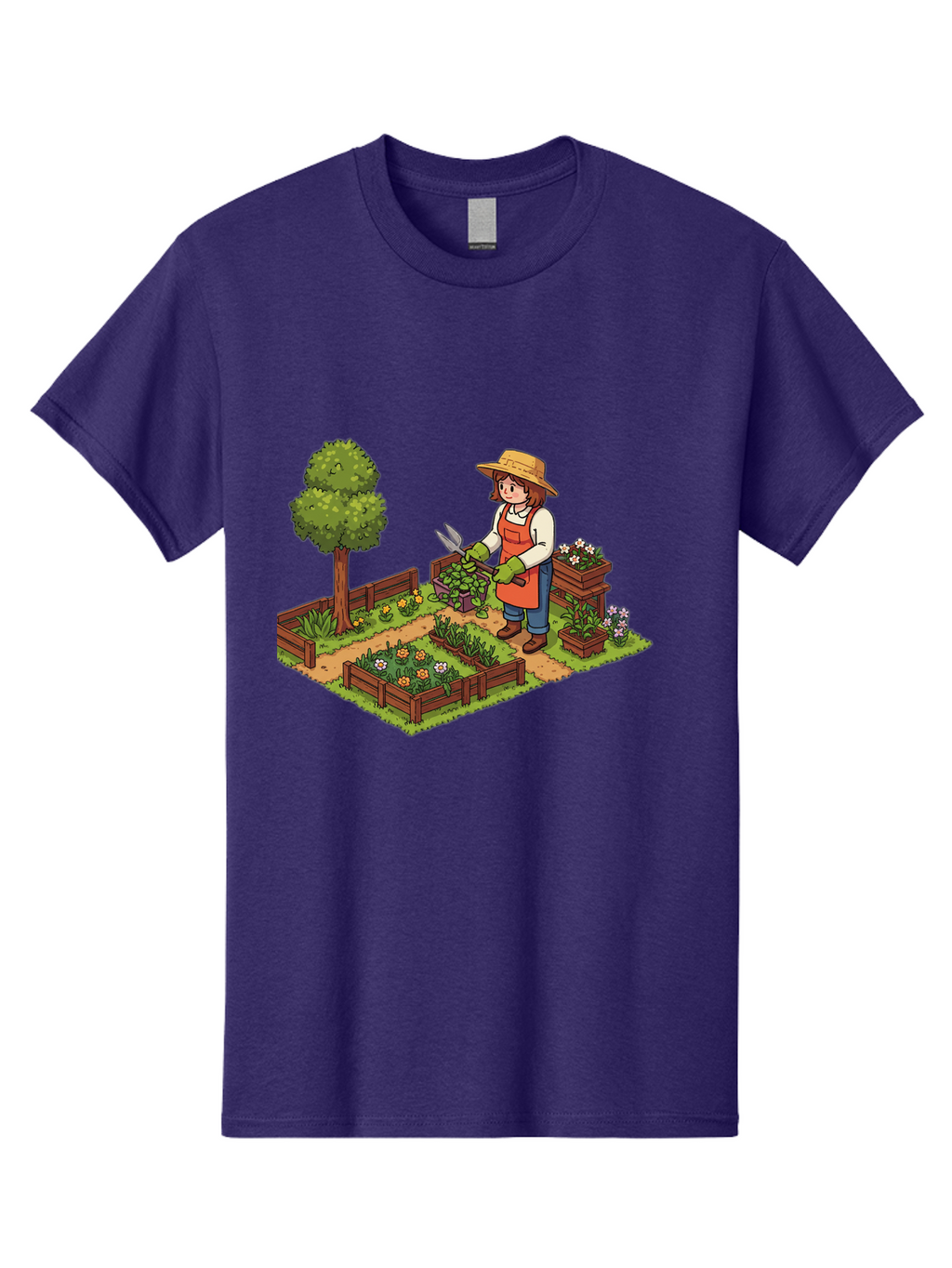 Gardener Men'S Graphic Tee, 100% Cotton, Comfortable Casual Summer Wear, Machine Washable, Gardening, Flower Gardening, Gardening Tools, Gardening Apron, Gardening Hat, Gardening Gloves, Potted Plants, Gardening Scenery, Serene Garden, Baa720