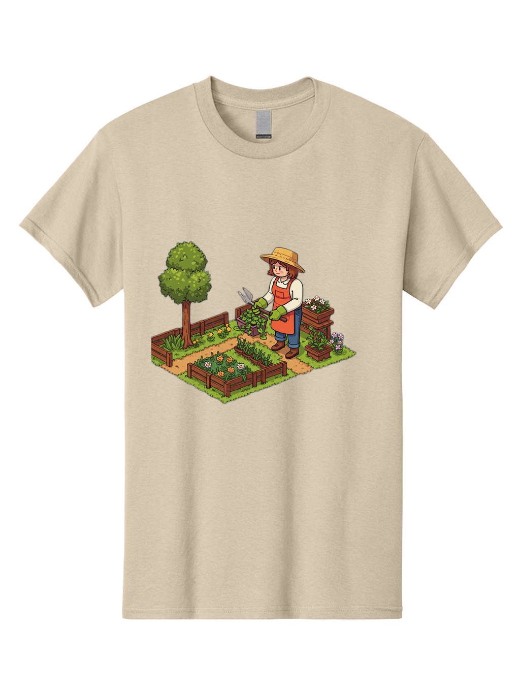 Gardener Men'S Graphic Tee, 100% Cotton, Comfortable Casual Summer Wear, Machine Washable, Gardening, Flower Gardening, Gardening Tools, Gardening Apron, Gardening Hat, Gardening Gloves, Potted Plants, Gardening Scenery, Serene Garden, Baa720