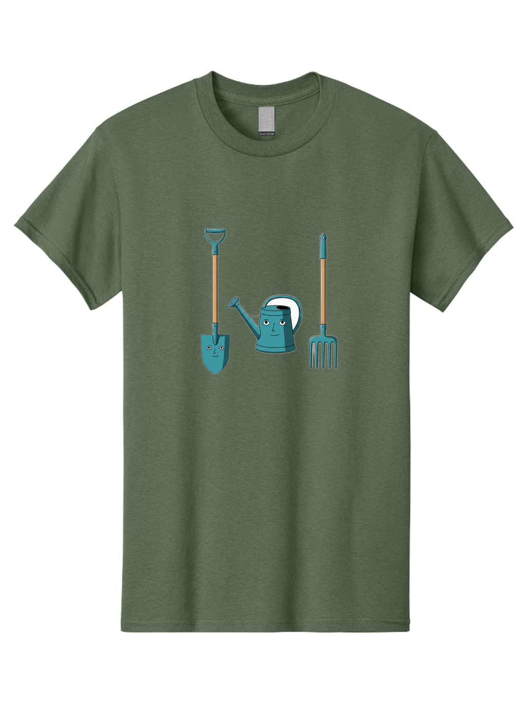 Gardening-Tools-6 Men'S Graphic Tee, 100% Cotton, Comfortable Casual Summer Wear, Machine Washable, Shovel, Watering Can, Pitchfork, Gardening Tools, Cartoon Characters, Garden Supplies, Gardening Equipment, Nursery Tools, Yard Work Baa726