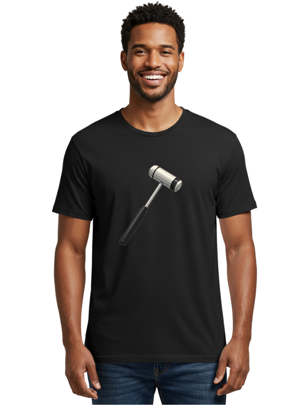 Gavel Men'S Graphic Tee, 100% Cotton, Comfortable Casual Summer Wear, Machine Washable, Gavel, Courtroom, Justice, Law, Judge, Authority, Symbol, Power, Decision, Metal, Handle, Black Grip Baa732