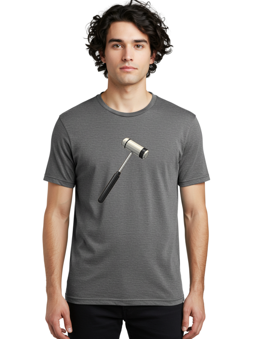Gavel Men'S Graphic Tee, 100% Cotton, Comfortable Casual Summer Wear, Machine Washable, Gavel, Courtroom, Justice, Law, Judge, Authority, Symbol, Power, Decision, Metal, Handle, Black Grip Baa732