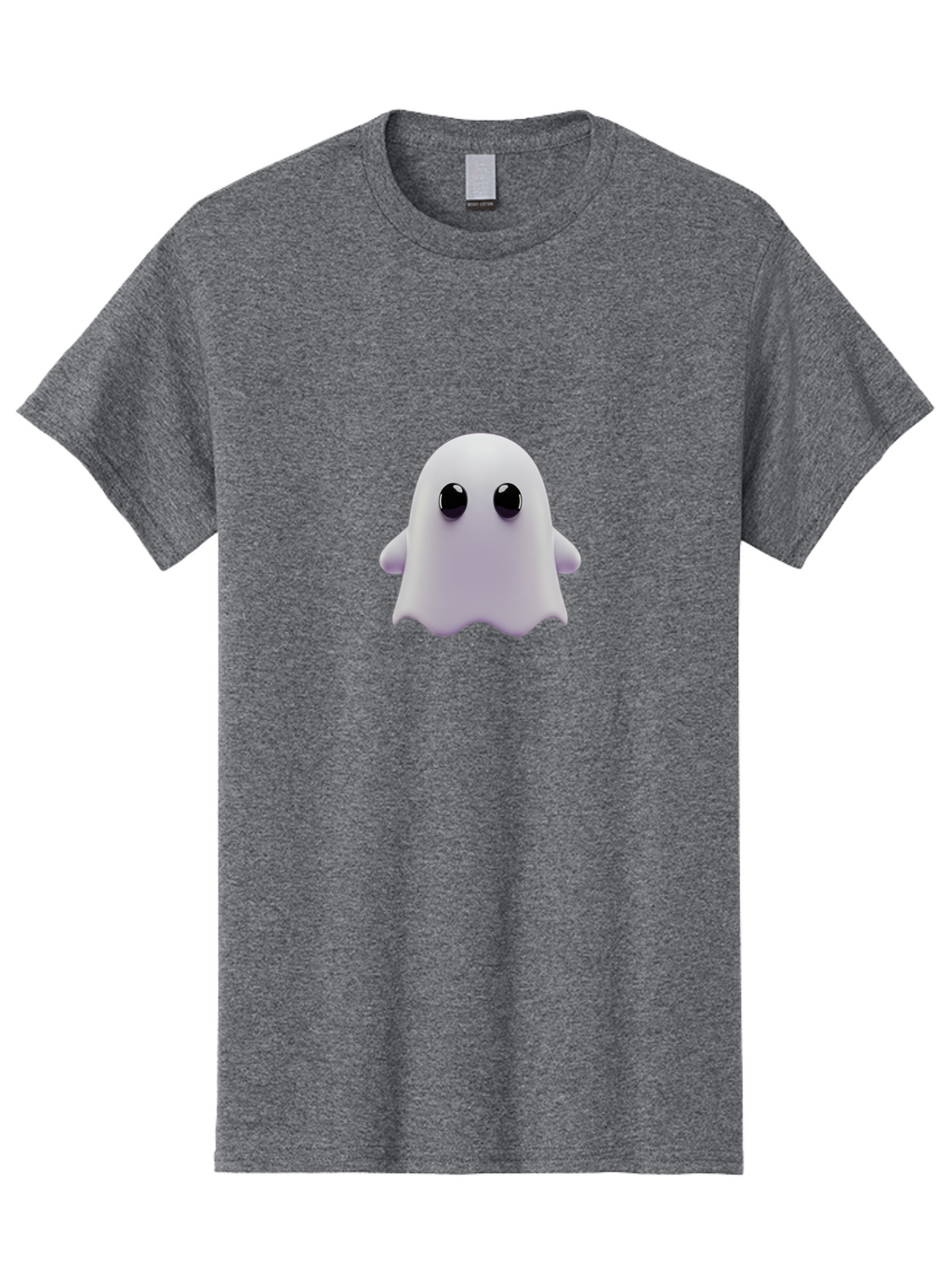 Ghost-Emoji Men'S Graphic Tee, 100% Cotton, Comfortable Casual Summer Wear, Machine Washable, Cartoon Ghost, Ghost Character, Cute Supernatural Being, 3D Illustration, Ghostly Figure, Spooky Charm, Adorable Eyes, Playful Spirit Baa733