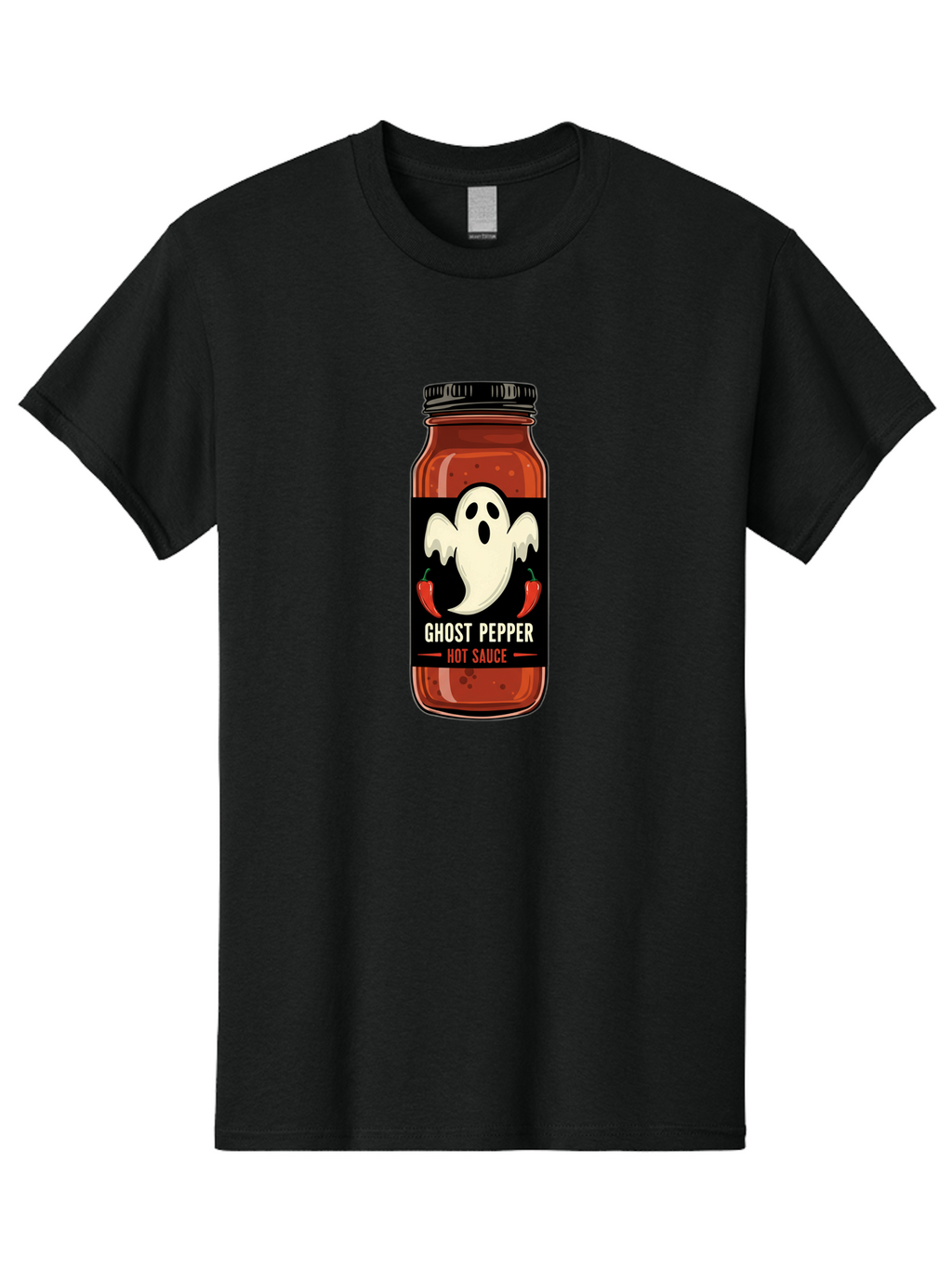 Ghost-Pepper Men'S Graphic Tee, 100% Cotton, Comfortable Casual Summer Wear, Machine Washable, Hot Sauce, Ghost Pepper, Spicy Condiment, Chili Peppers, Flavorful Seasoning, Culinary Delight, Spicy Food, Savory Taste Baa735