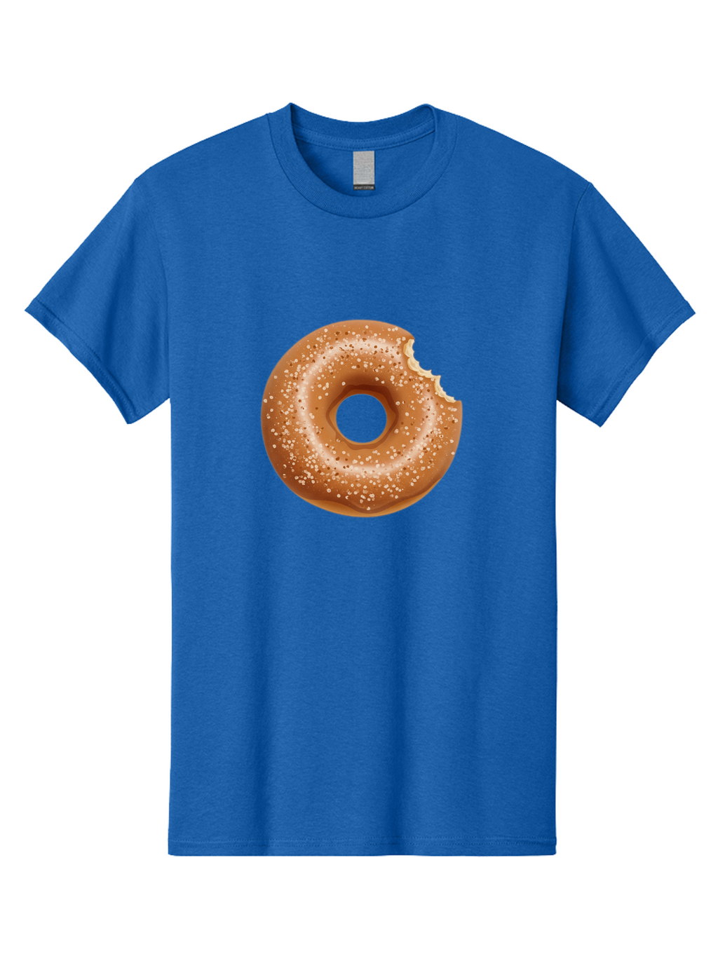 Glazed-Donut Men'S Graphic Tee, 100% Cotton, Comfortable Casual Summer Wear, Machine Washable, Glazed Donut, Bitten Donut, Sweet Treats, Tasty Desserts, Sugar-Coated, Donut With Bite Taken, Indulgent Snack, Baked Goods Baa737