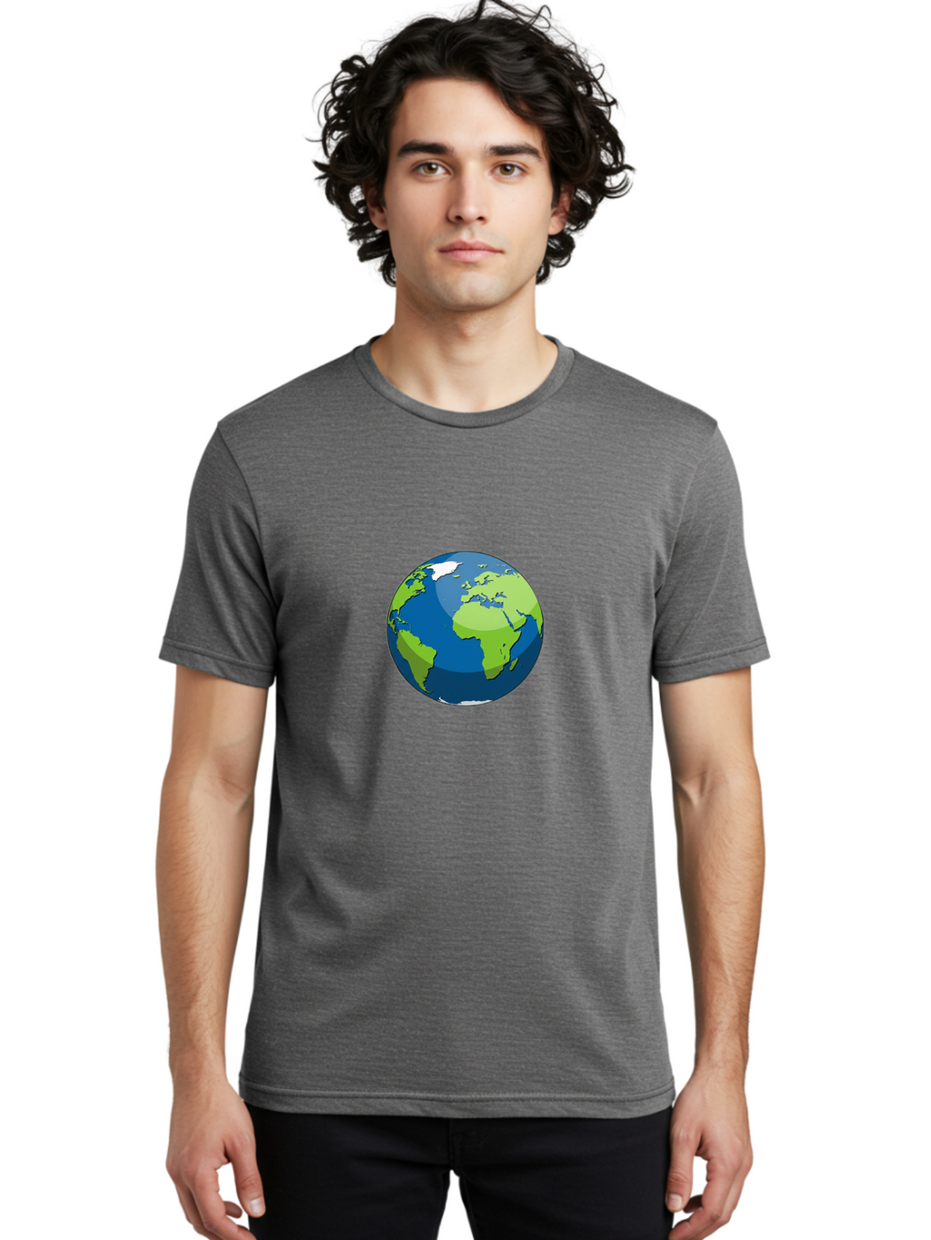 Globe-1 Men'S Graphic Tee, 100% Cotton, Comfortable Casual Summer Wear, Machine Washable, Illustrated Globe, World Map, Global Illustration, 3D Globe, Earth From Space, Cartography, Geography, International, Global Unity, Planet Earth Baa738