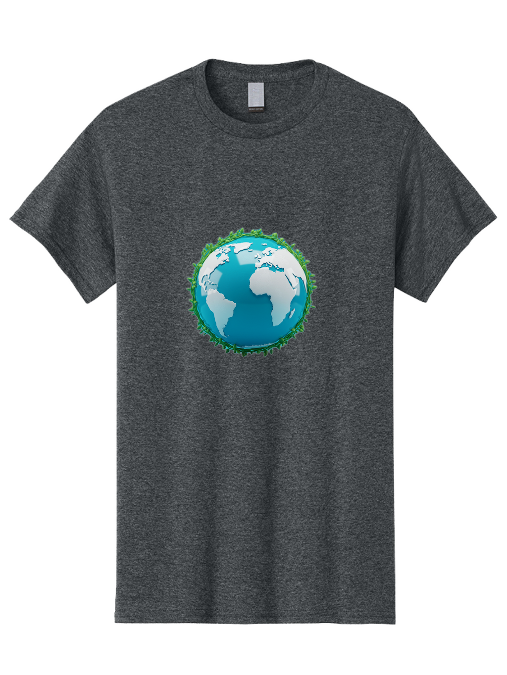 Globe-11 Men'S Graphic Tee, 100% Cotton, Comfortable Casual Summer Wear, Machine Washable, Globe Surrounded By Virus, Global Pandemic, Coronavirus Outbreak, Health Crisis, Worldwide Spread, Blue Earth, White Continents, Viral Infection, Baa740