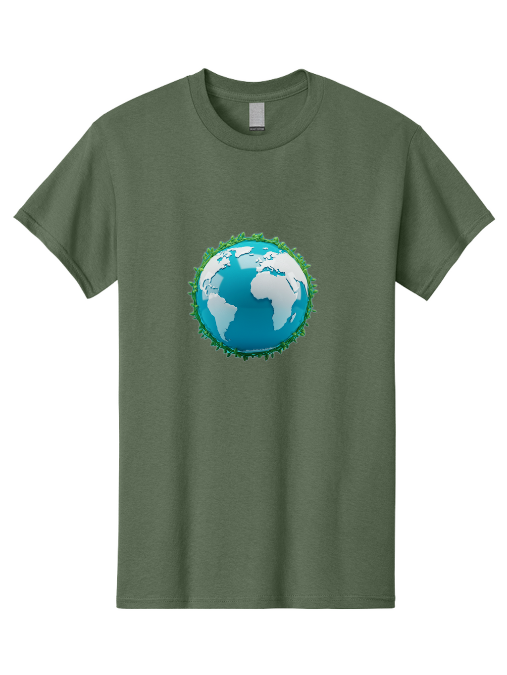 Globe-11 Men'S Graphic Tee, 100% Cotton, Comfortable Casual Summer Wear, Machine Washable, Globe Surrounded By Virus, Global Pandemic, Coronavirus Outbreak, Health Crisis, Worldwide Spread, Blue Earth, White Continents, Viral Infection, Baa740