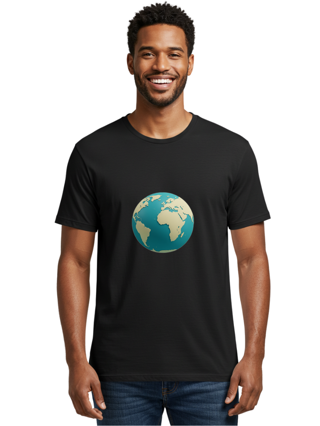 Globe-2 Men'S Graphic Tee, 100% Cotton, Comfortable Casual Summer Wear, Machine Washable, Globe, World Map, Earth, Global Perspective, International, 3D Illustration, Africa, South America, Digital Graphics, Global Unity, Worldview, Baa742