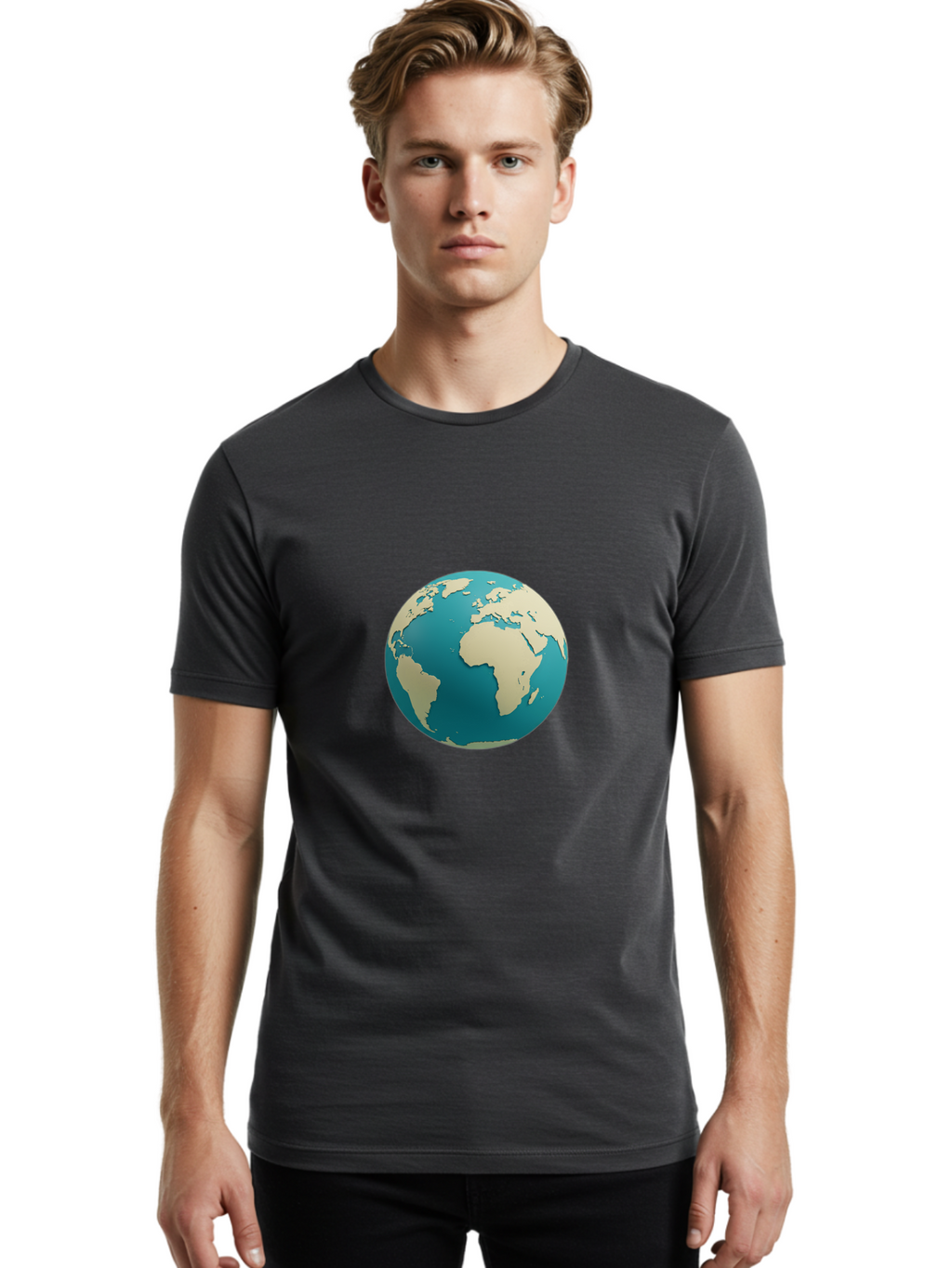 Globe-2 Men'S Graphic Tee, 100% Cotton, Comfortable Casual Summer Wear, Machine Washable, Globe, World Map, Earth, Global Perspective, International, 3D Illustration, Africa, South America, Digital Graphics, Global Unity, Worldview, Baa742