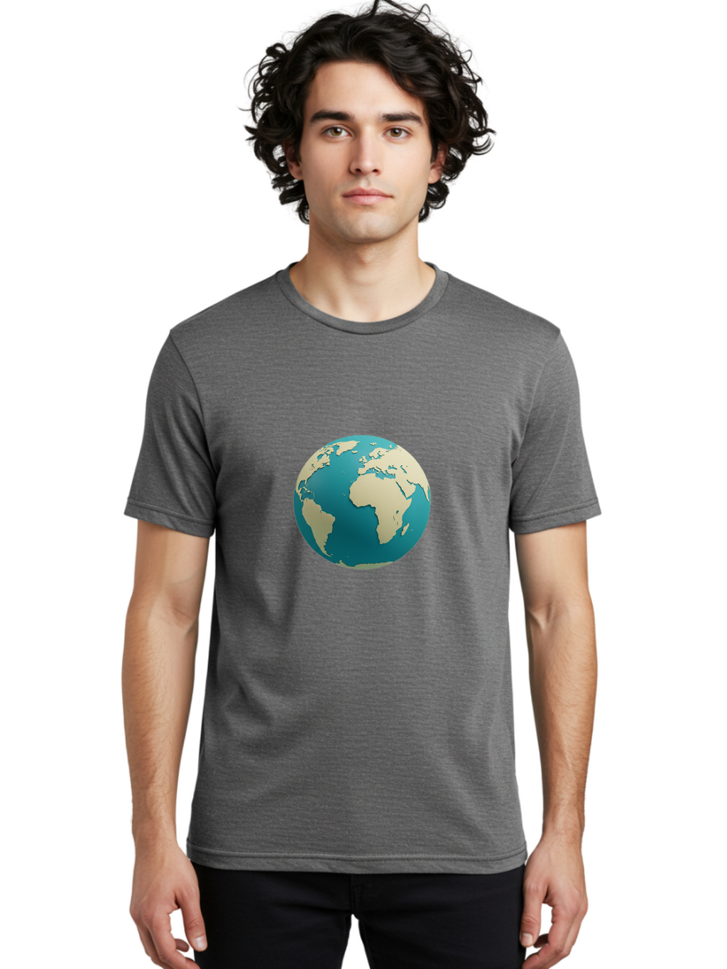 Globe-2 Men'S Graphic Tee, 100% Cotton, Comfortable Casual Summer Wear, Machine Washable, Globe, World Map, Earth, Global Perspective, International, 3D Illustration, Africa, South America, Digital Graphics, Global Unity, Worldview, Baa742