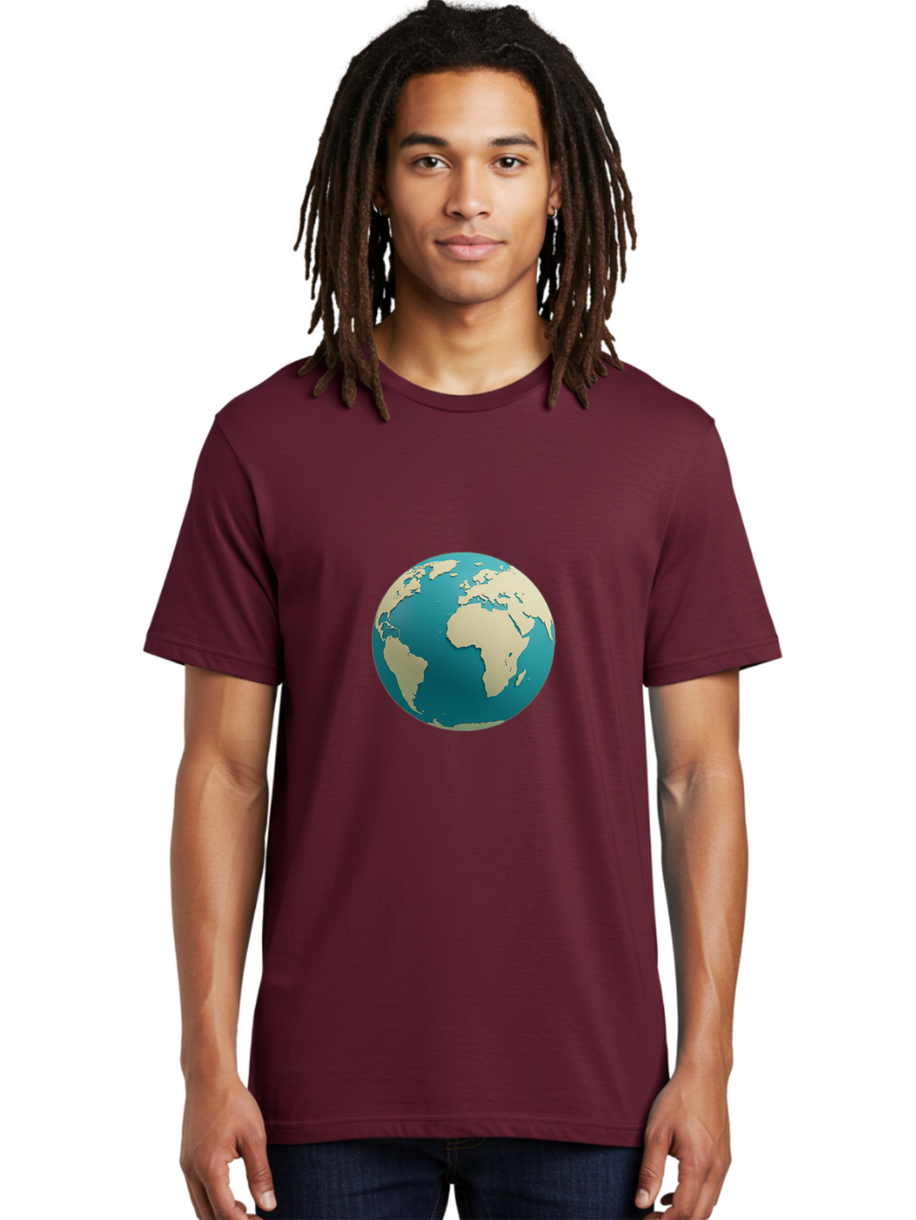Globe-2 Men'S Graphic Tee, 100% Cotton, Comfortable Casual Summer Wear, Machine Washable, Globe, World Map, Earth, Global Perspective, International, 3D Illustration, Africa, South America, Digital Graphics, Global Unity, Worldview, Baa742