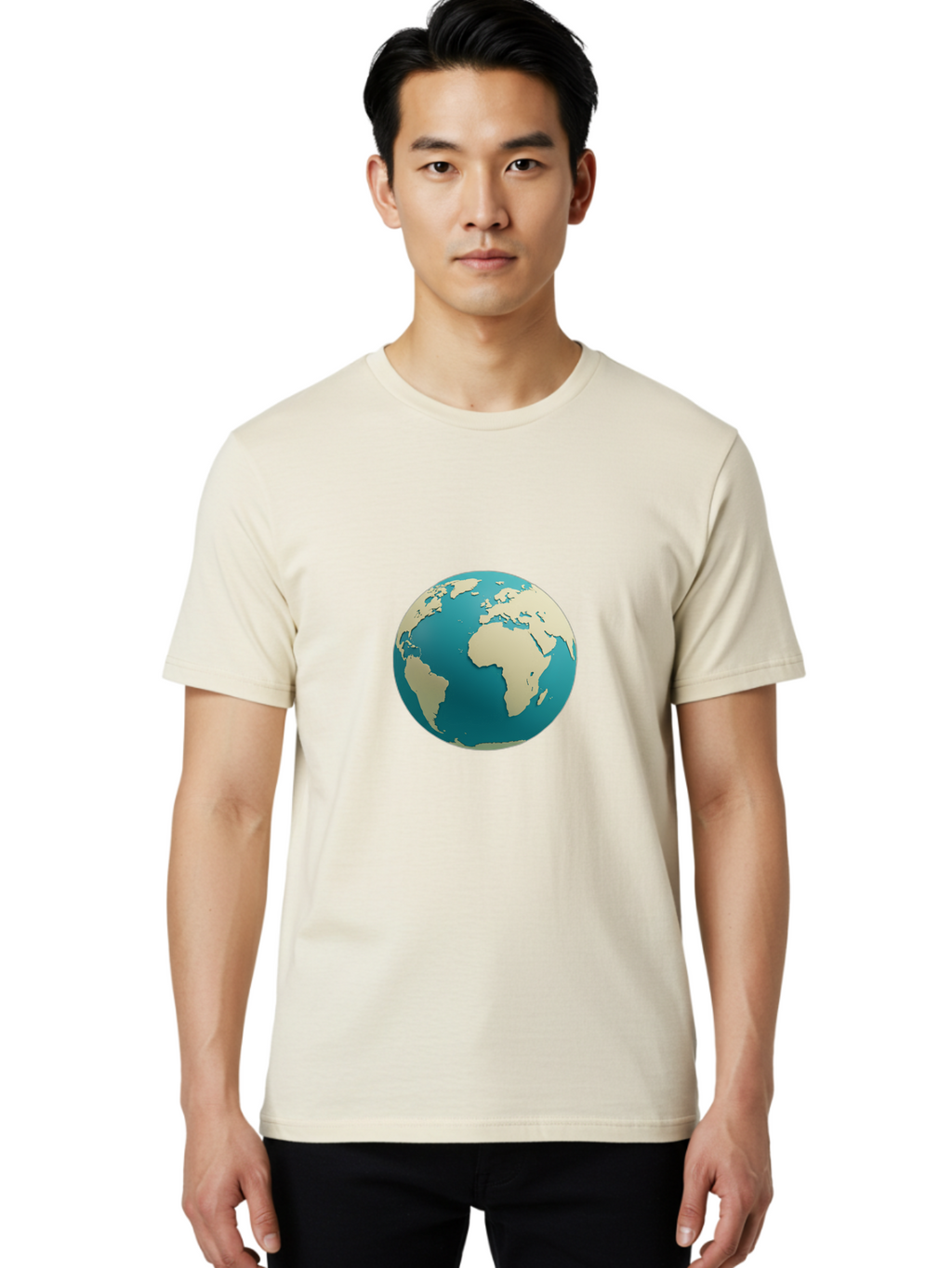 Globe-2 Men'S Graphic Tee, 100% Cotton, Comfortable Casual Summer Wear, Machine Washable, Globe, World Map, Earth, Global Perspective, International, 3D Illustration, Africa, South America, Digital Graphics, Global Unity, Worldview, Baa742