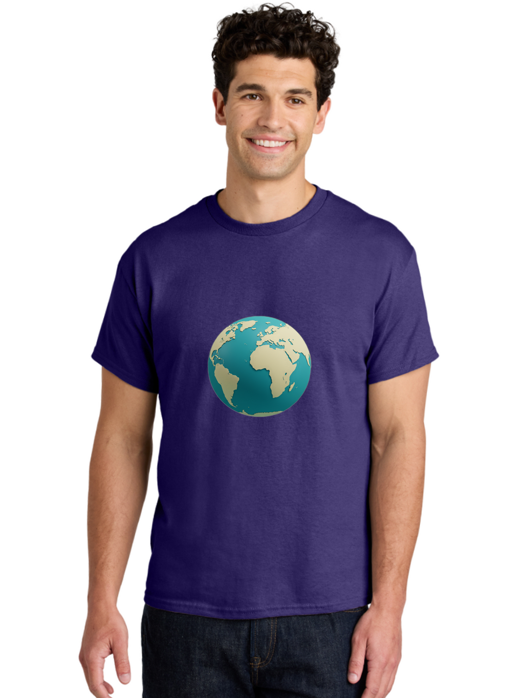 Globe-2 Men'S Graphic Tee, 100% Cotton, Comfortable Casual Summer Wear, Machine Washable, Globe, World Map, Earth, Global Perspective, International, 3D Illustration, Africa, South America, Digital Graphics, Global Unity, Worldview, Baa742