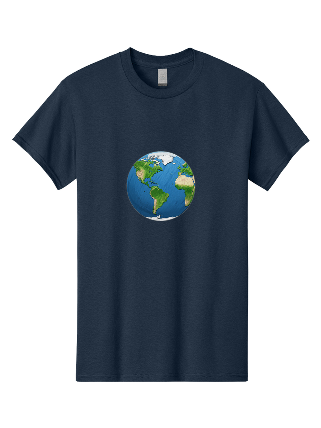 Globe-3 Men'S Graphic Tee, 100% Cotton, Comfortable Casual Summer Wear, Machine Washable, Globe Showing Americas And Africa, Planet Earth, 3D Rendering, Blue Oceans, Green Continents, Natural Resources, Global Unity, Earth From Space Baa743