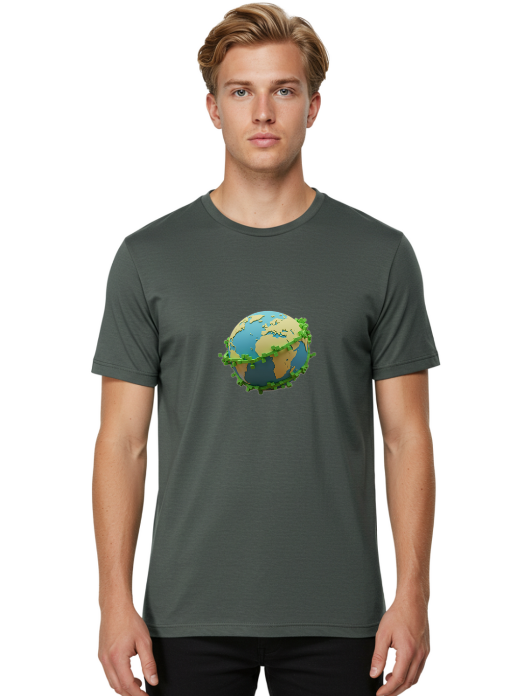 Globe-With-Virus Men'S Graphic Tee, 100% Cotton, Comfortable Casual Summer Wear, Machine Washable, Covid-19 Virus Surrounding The Earth, Global Pandemic, Coronavirus Outbreak, Worldwide Health Crisis, Virus Spread, International Concern Baa762