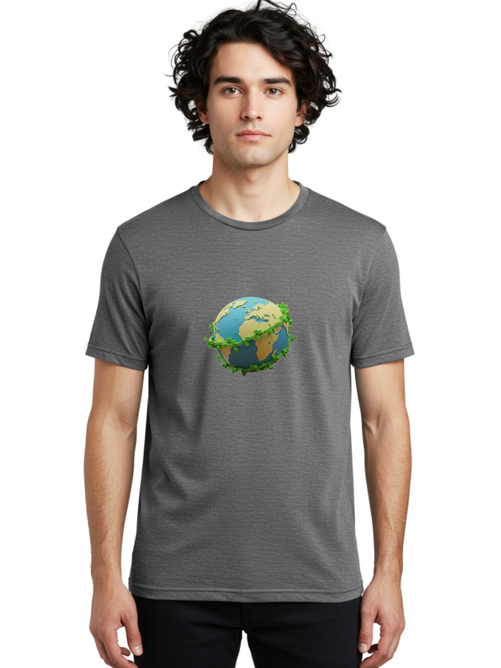Globe-With-Virus Men'S Graphic Tee, 100% Cotton, Comfortable Casual Summer Wear, Machine Washable, Covid-19 Virus Surrounding The Earth, Global Pandemic, Coronavirus Outbreak, Worldwide Health Crisis, Virus Spread, International Concern Baa762