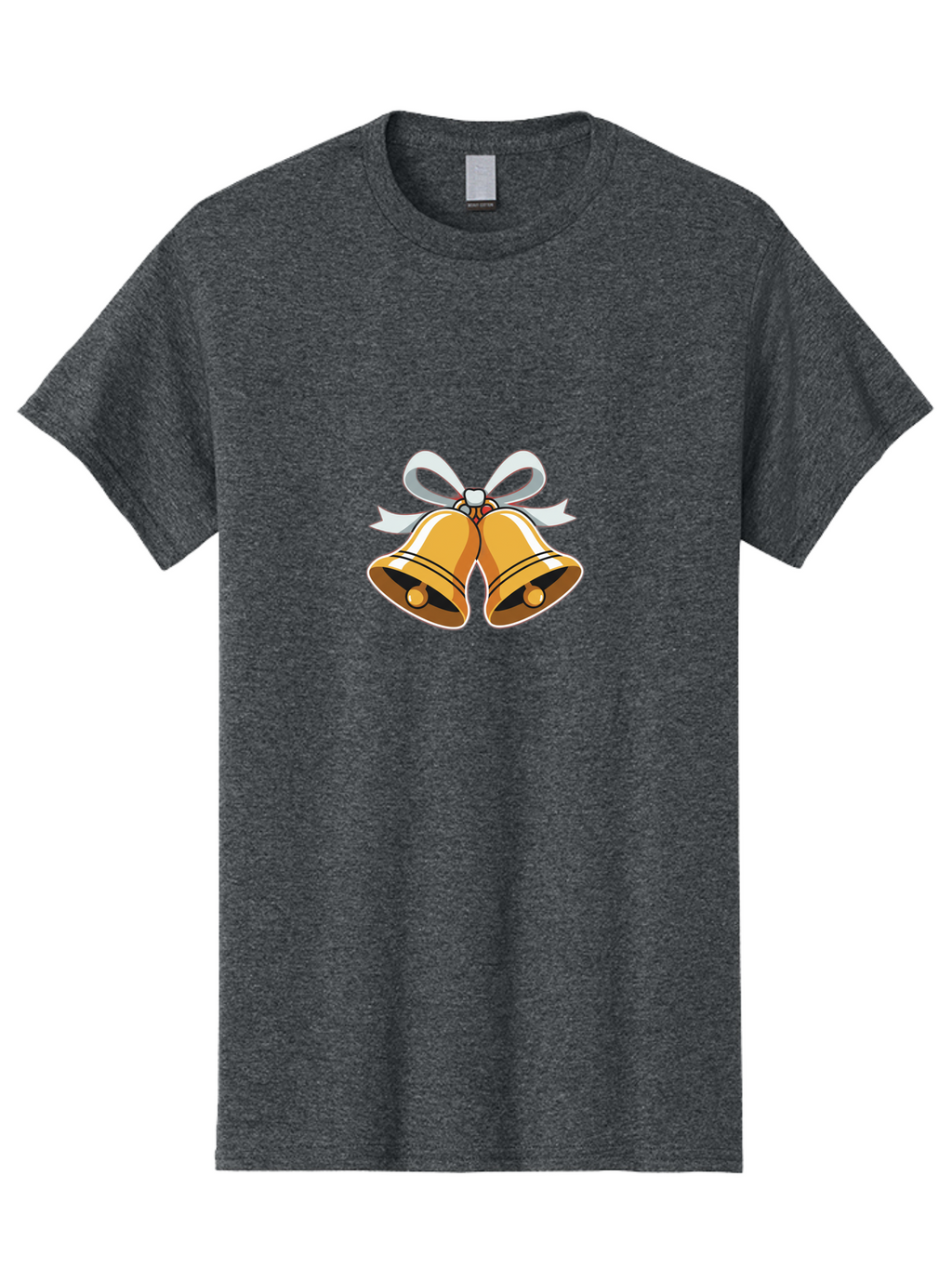 Golden-Bells-1 Men'S Graphic Tee, 100% Cotton, Comfortable Casual Summer Wear, Machine Washable, Golden Christmas Bells, Festive Decoration, Holiday Symbols, Shiny Bells, White Ribbon, Christmas Theme, Festive Atmosphere, Holiday Cheer, Baa768
