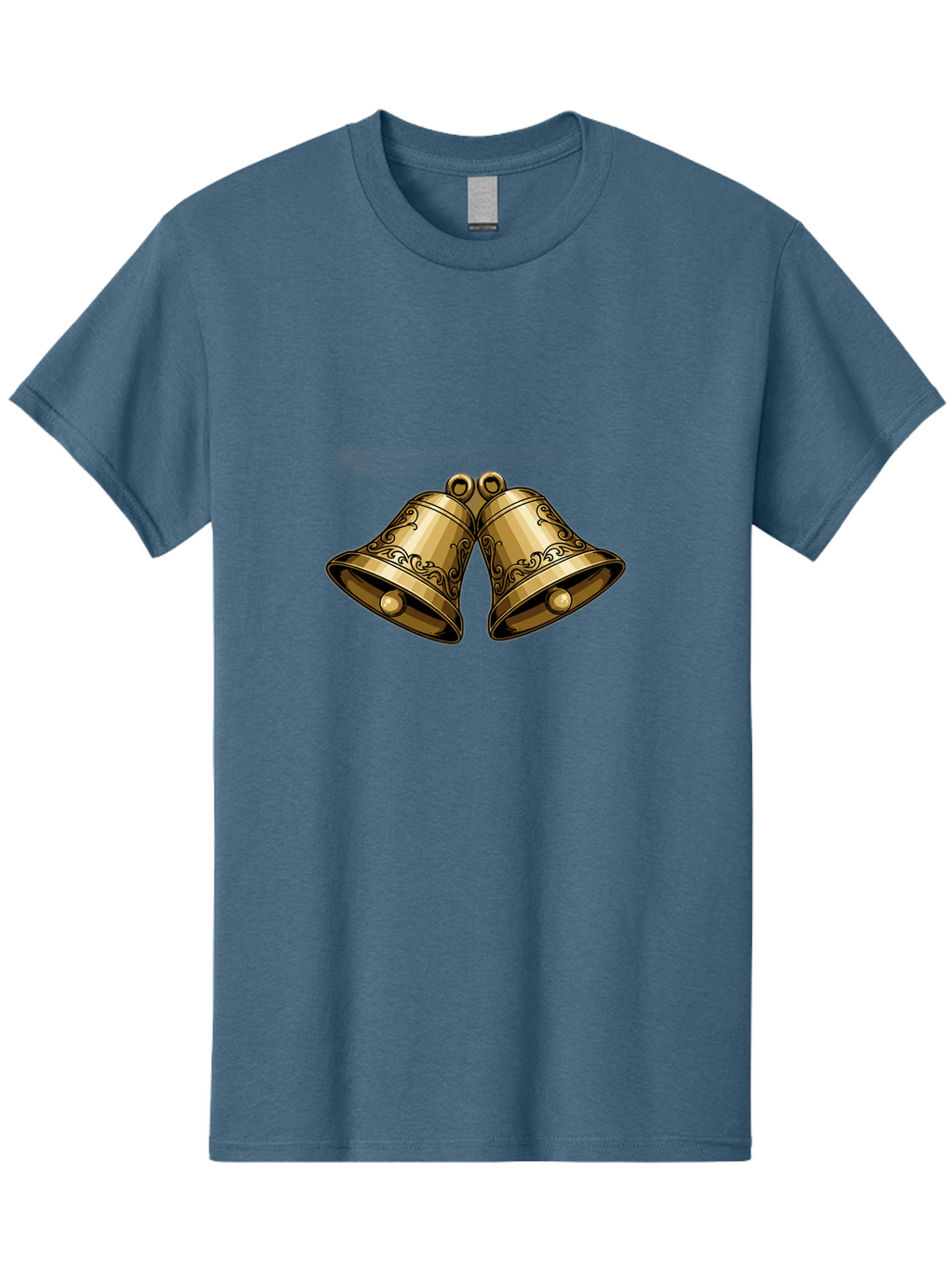 Golden-Bells-2 Men'S Graphic Tee, 100% Cotton, Comfortable Casual Summer Wear, Machine Washable, Golden Bells, Decorative Bells, Ornate Design, Festive Decor, Holiday Decorations, Vintage Style, Luxurious Feel, Celebratory Atmosphere Baa769