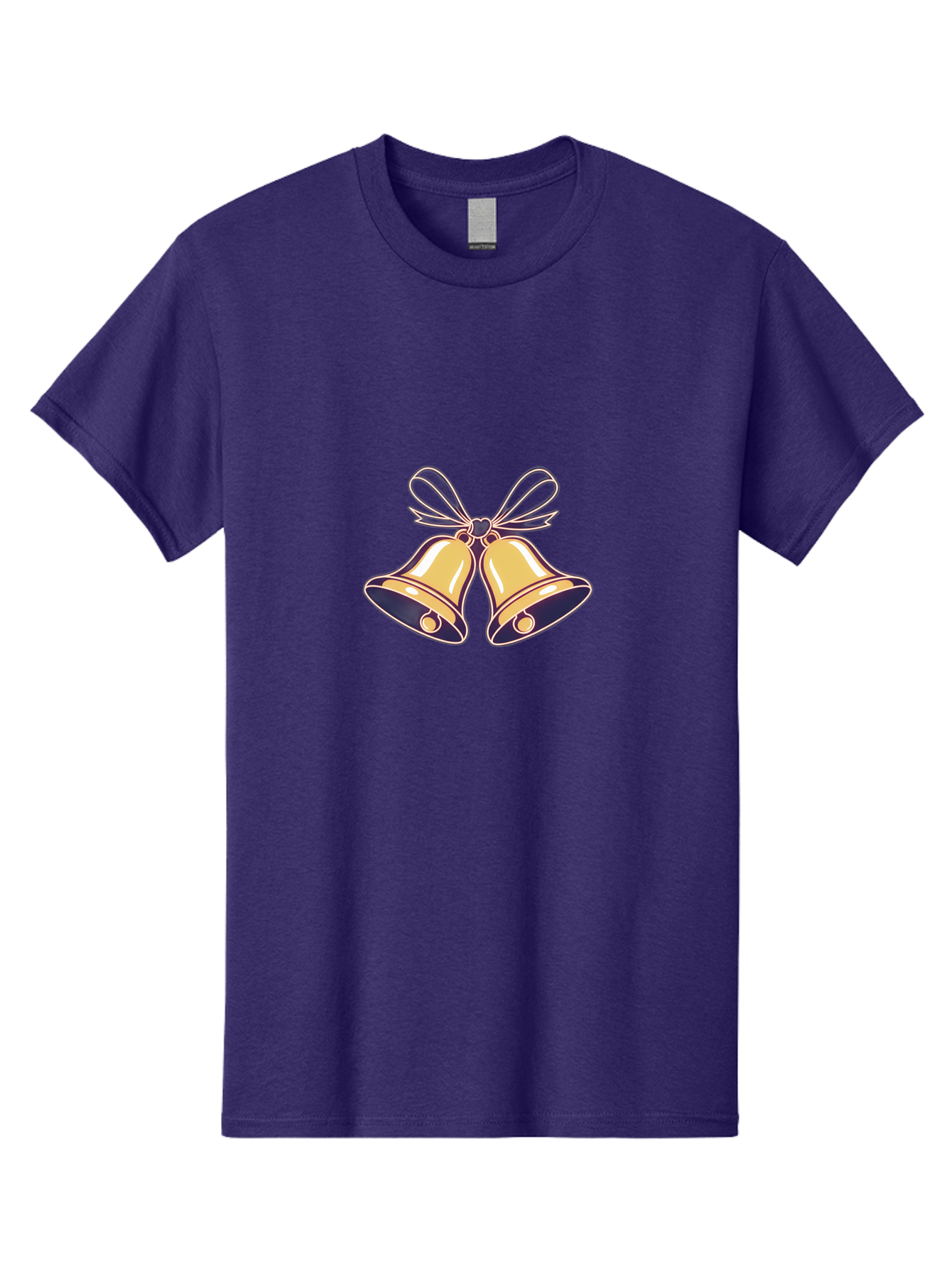 Golden-Bells-3 Men'S Graphic Tee, 100% Cotton, Comfortable Casual Summer Wear, Machine Washable, Christmas Bells, Golden Bells, Festive Decor, Holiday Decorations, Christmas Ornaments, Festive Atmosphere, Winter Wonderland, Seasonal Greetings Baa770