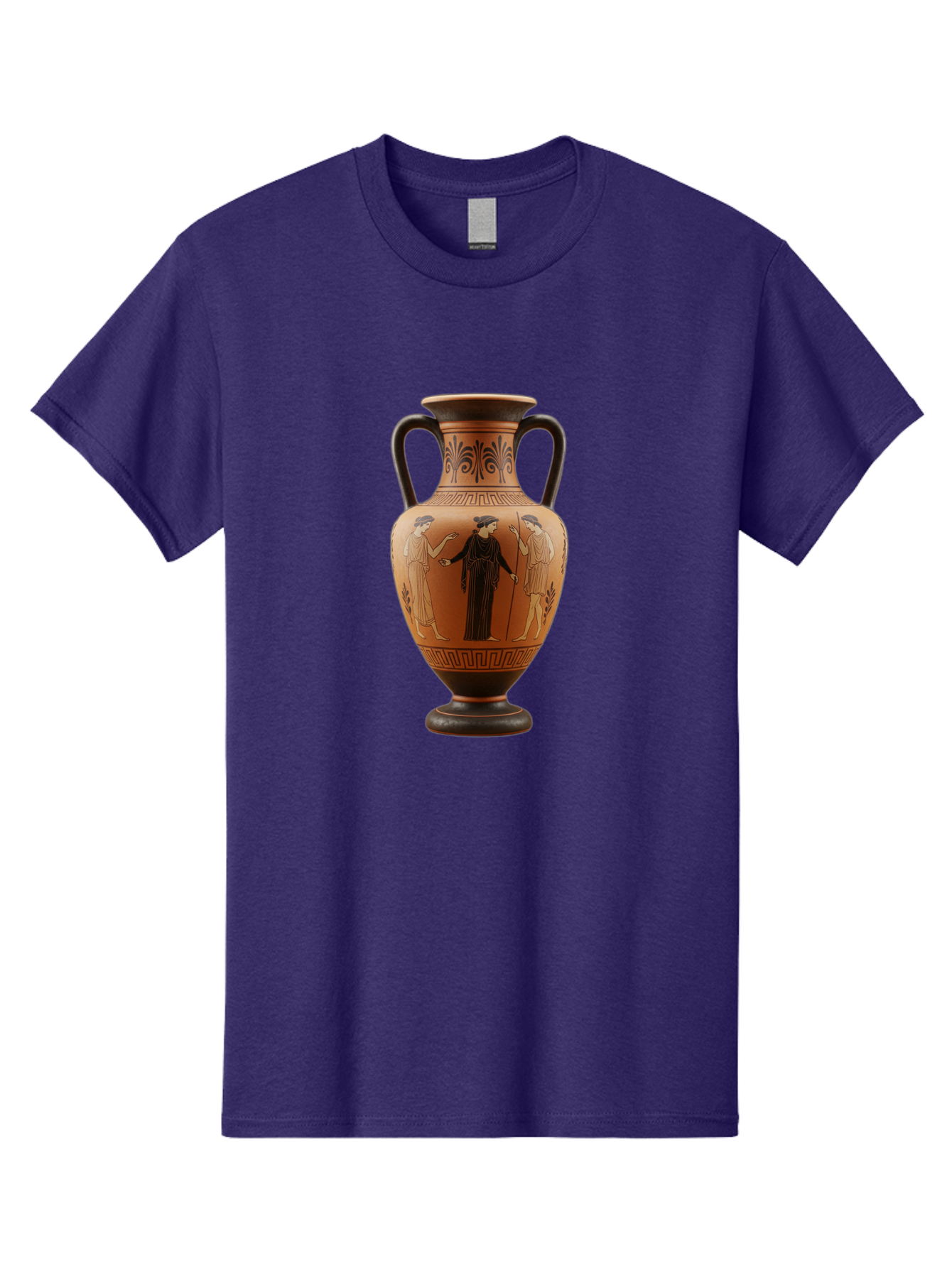 Greek-Vase Men'S Graphic Tee, 100% Cotton, Comfortable Casual Summer Wear, Machine Washable, Ancient Greek Pottery, Red Figure Technique, Classical Art, Mythological Scene, Women In Togas, Elegant Design, Ornate Patterns, Historical Artifact, Baa775