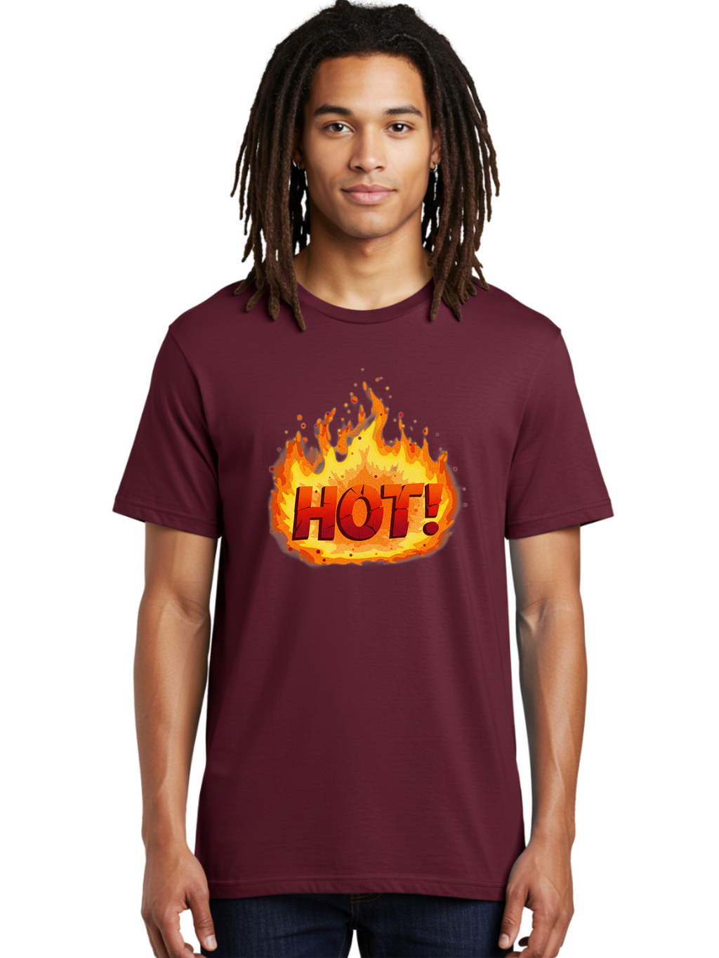 Hot-10 Men'S Graphic Tee, 100% Cotton, Comfortable Casual Summer Wear, Machine Washable, Flaming Text, Hot!, Burning Flames, Bold Font, Fiery Design, Attention-Grabbing Graphic, Intense Illustration, Passionate Visuals, Dramatic Effect Baa798