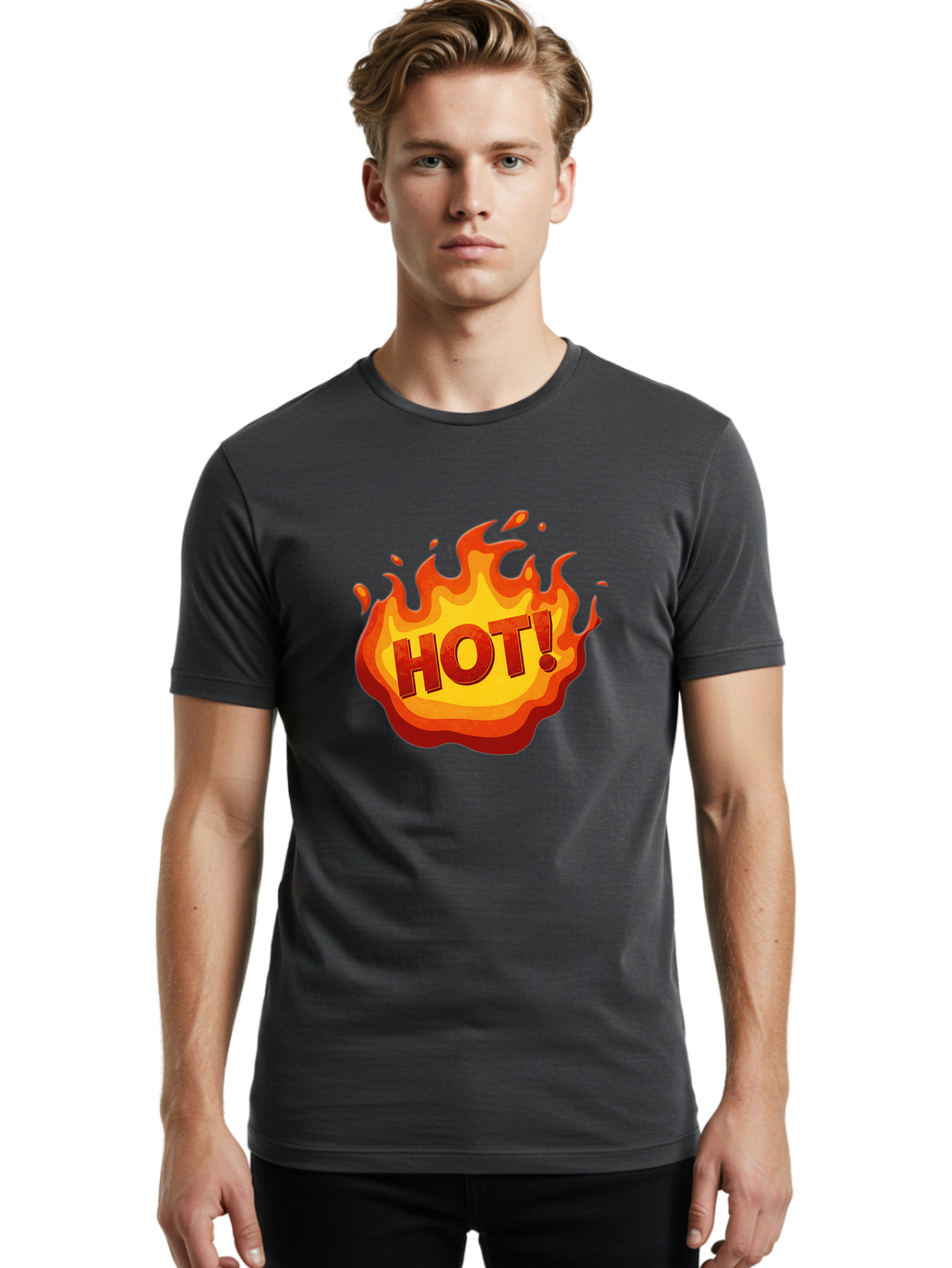 Hot-11 Men'S Graphic Tee, 100% Cotton, Comfortable Casual Summer Wear, Machine Washable, Flames, Fire, Hot, Trending, Popular, Exciting, Bold, Fiery, Energetic, Passionate, Hot! Baa799