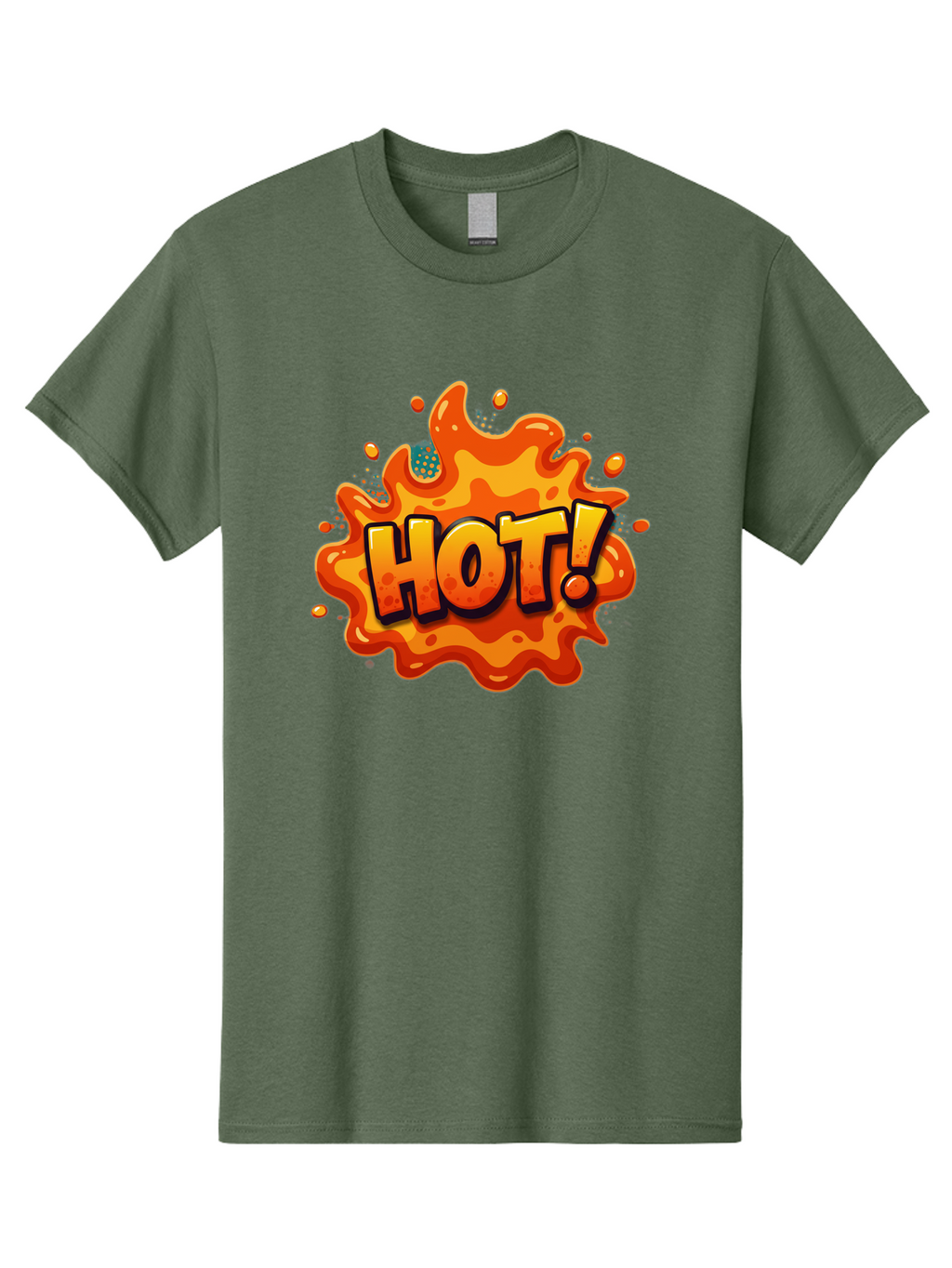 Hot-2 Men'S Graphic Tee, 100% Cotton, Comfortable Casual Summer Wear, Machine Washable, Hot Sauce, Spicy Food, Cartoon Style, Vibrant Colors, Splattered Design, Condiment, Bold Typography, Animated Art Baa801