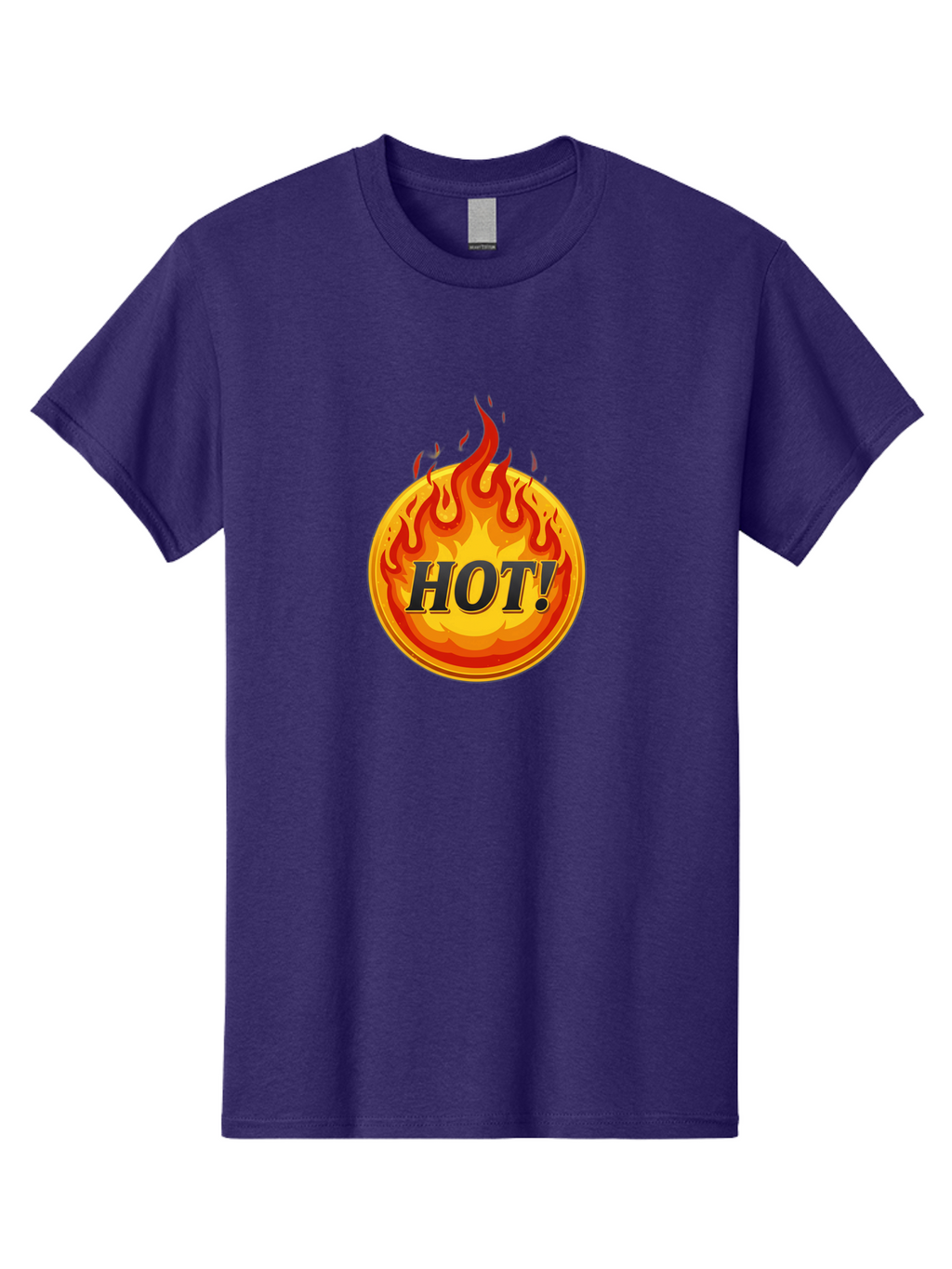Hot-7 Men'S Graphic Tee, 100% Cotton, Comfortable Casual Summer Wear, Machine Washable, Flame Design, Fiery Graphic, Hot Item, Bold Typography, Fiery Theme, Hot! Text, Vibrant Colors, Energetic Vibe, Dynamic Illustration Baa806