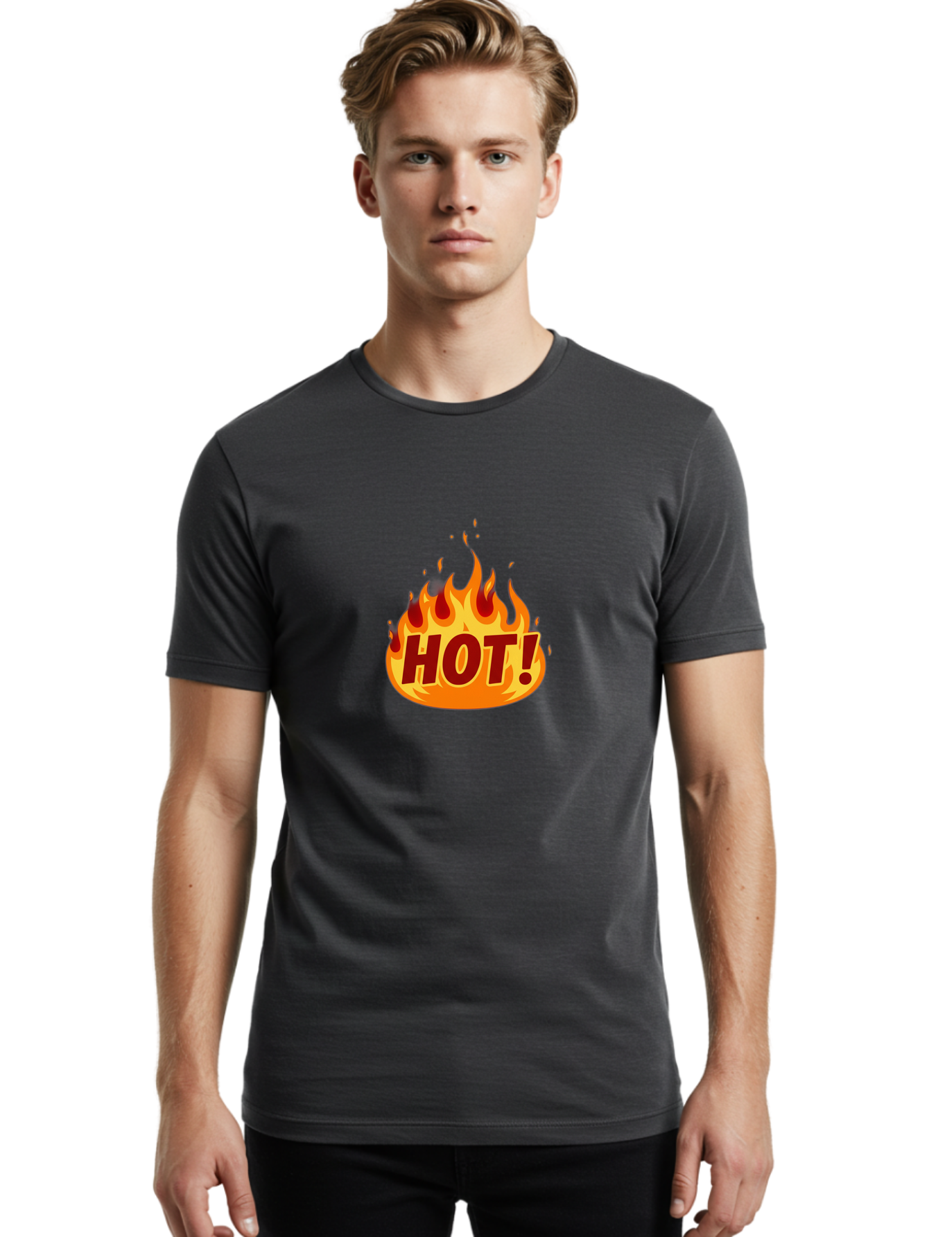Hot-9 Men'S Graphic Tee, 100% Cotton, Comfortable Casual Summer Wear, Machine Washable, Fire Flames, Hot Deal, Burning Passion, Fiery Energy, Bold Graphics, Intense Design, Hot!, Burning Text Baa808