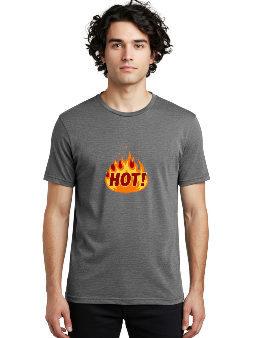 Hot-9 Men'S Graphic Tee, 100% Cotton, Comfortable Casual Summer Wear, Machine Washable, Fire Flames, Hot Deal, Burning Passion, Fiery Energy, Bold Graphics, Intense Design, Hot!, Burning Text Baa808