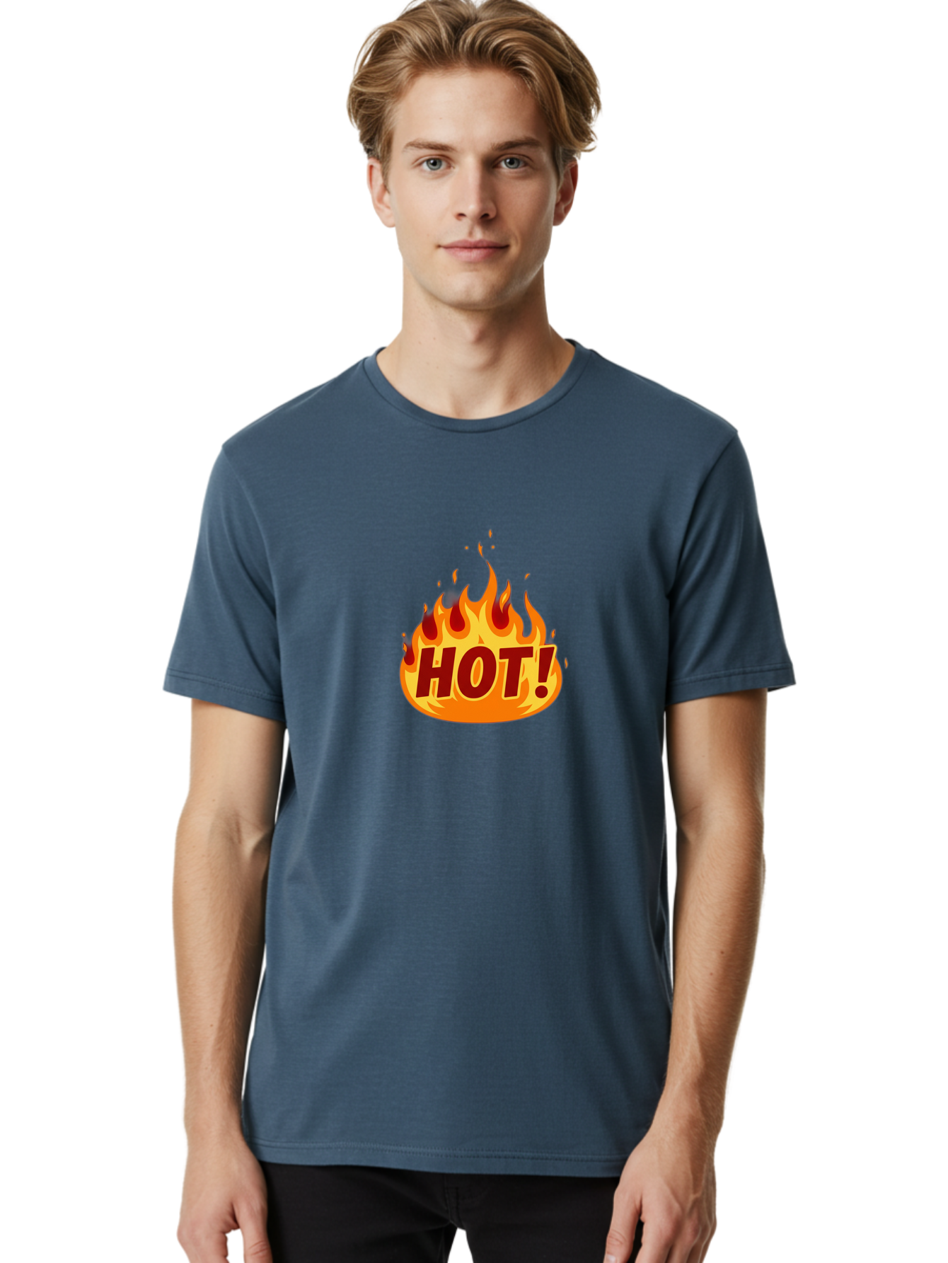 Hot-9 Men'S Graphic Tee, 100% Cotton, Comfortable Casual Summer Wear, Machine Washable, Fire Flames, Hot Deal, Burning Passion, Fiery Energy, Bold Graphics, Intense Design, Hot!, Burning Text Baa808