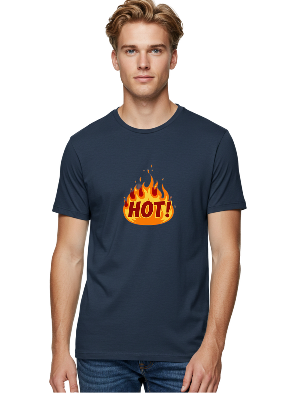 Hot-9 Men'S Graphic Tee, 100% Cotton, Comfortable Casual Summer Wear, Machine Washable, Fire Flames, Hot Deal, Burning Passion, Fiery Energy, Bold Graphics, Intense Design, Hot!, Burning Text Baa808