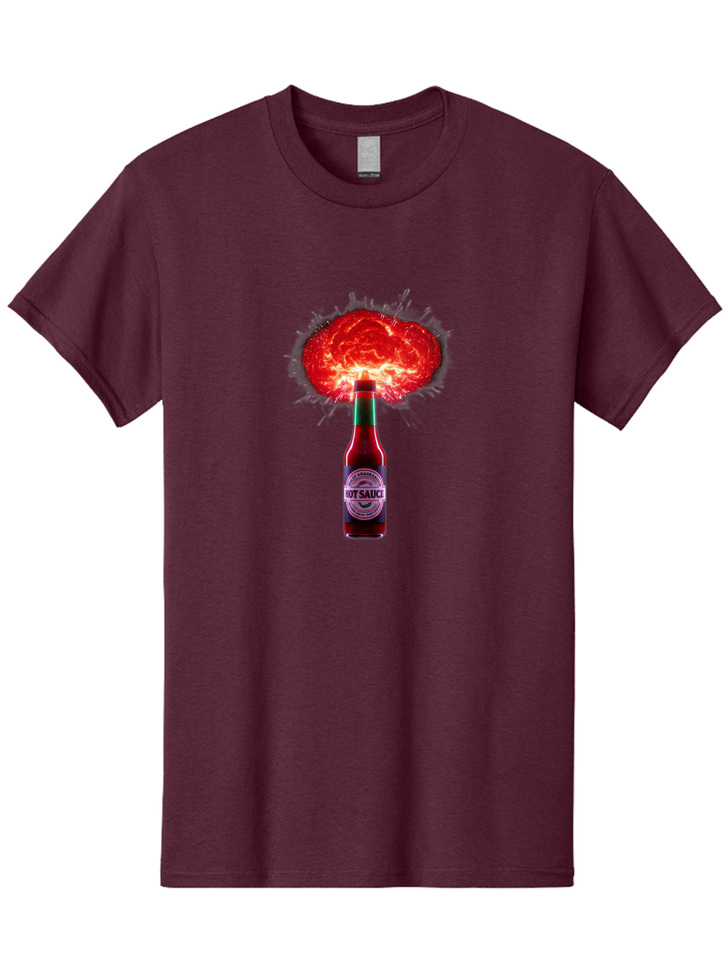 Hot-Sauce-4 Men'S Graphic Tee, 100% Cotton, Comfortable Casual Summer Wear, Machine Washable, Hot Sauce Bottle, Red Sauce Explosion, Spicy Condiment, Fiery Flavor, Hot Sauce, Condiment Explosion, Sauce, Hot, Spicy Baa816