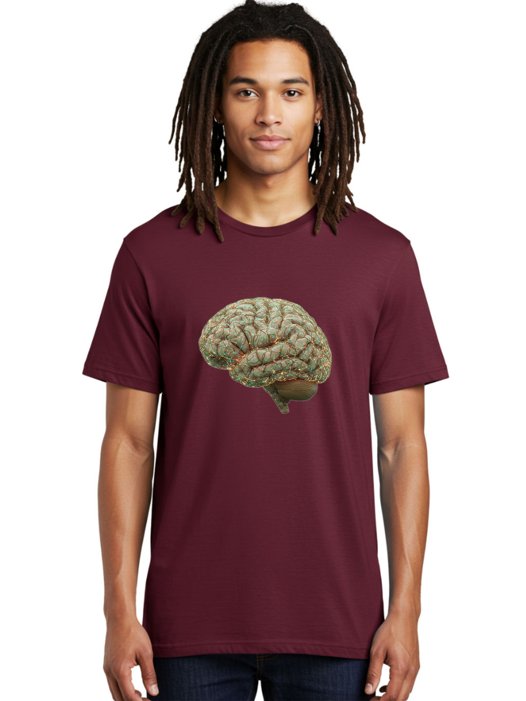 Human-Brain-1 Men'S Graphic Tee, 100% Cotton, Comfortable Casual Summer Wear, Machine Washable, Human Brain Anatomy, Neuroscience, Brain Structure, Cerebral Cortex, Neural Networks, Medical Illustration, Cognitive Function Baa839