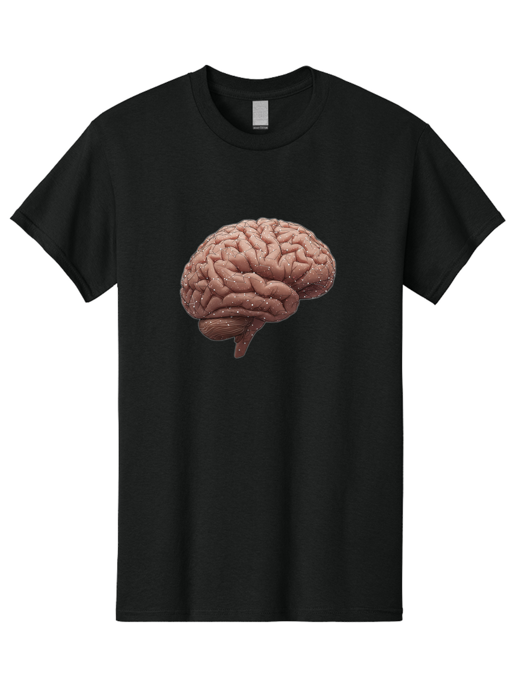 Human-Brain-3 Men'S Graphic Tee, 100% Cotton, Comfortable Casual Summer Wear, Machine Washable, Human Brain, Neural Connections, Cognitive Function, Neuroscience, Brain Anatomy, Neural Activity, Cerebral Cortex Baa841