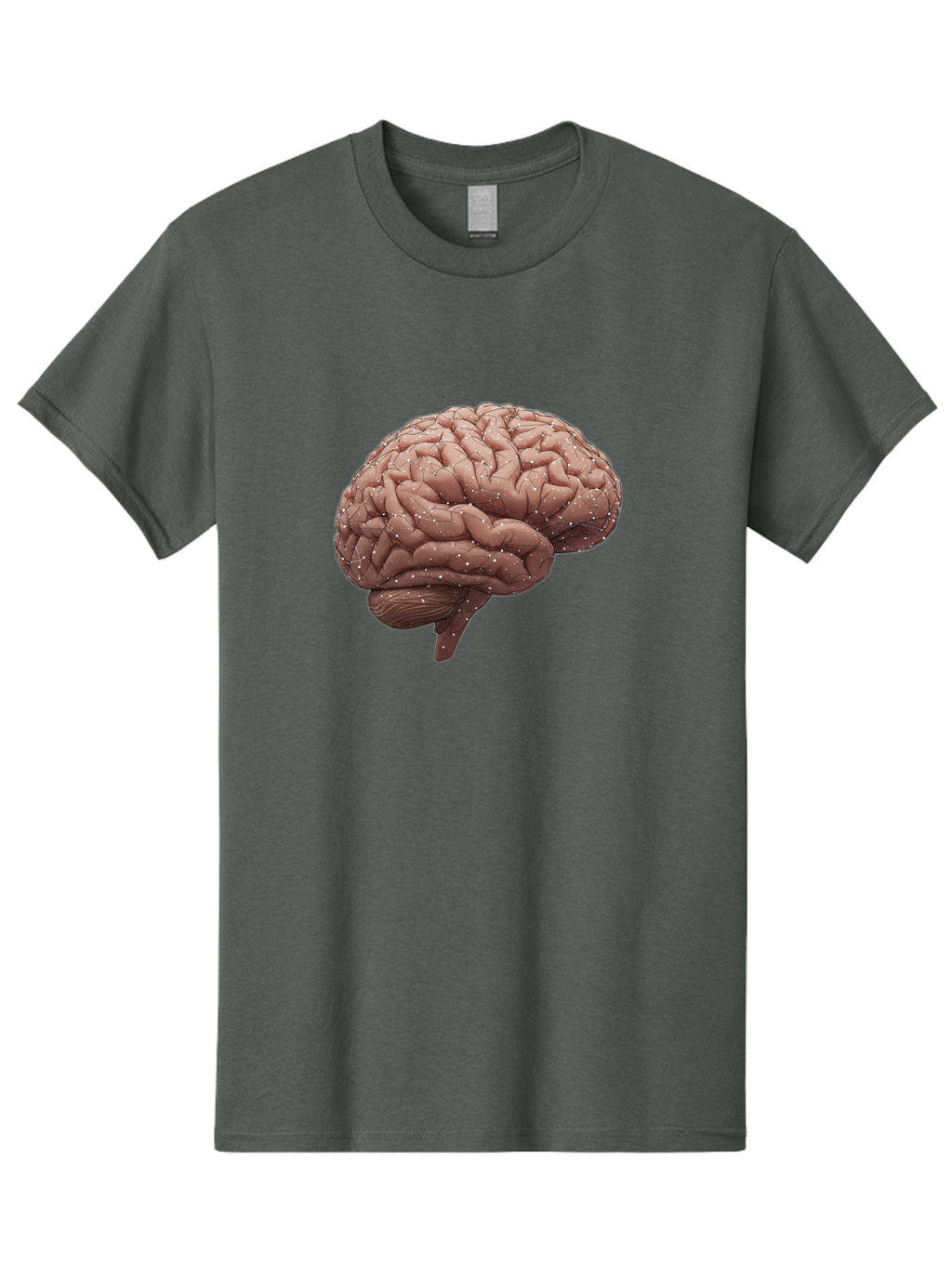Human-Brain-3 Men'S Graphic Tee, 100% Cotton, Comfortable Casual Summer Wear, Machine Washable, Human Brain, Neural Connections, Cognitive Function, Neuroscience, Brain Anatomy, Neural Activity, Cerebral Cortex Baa841