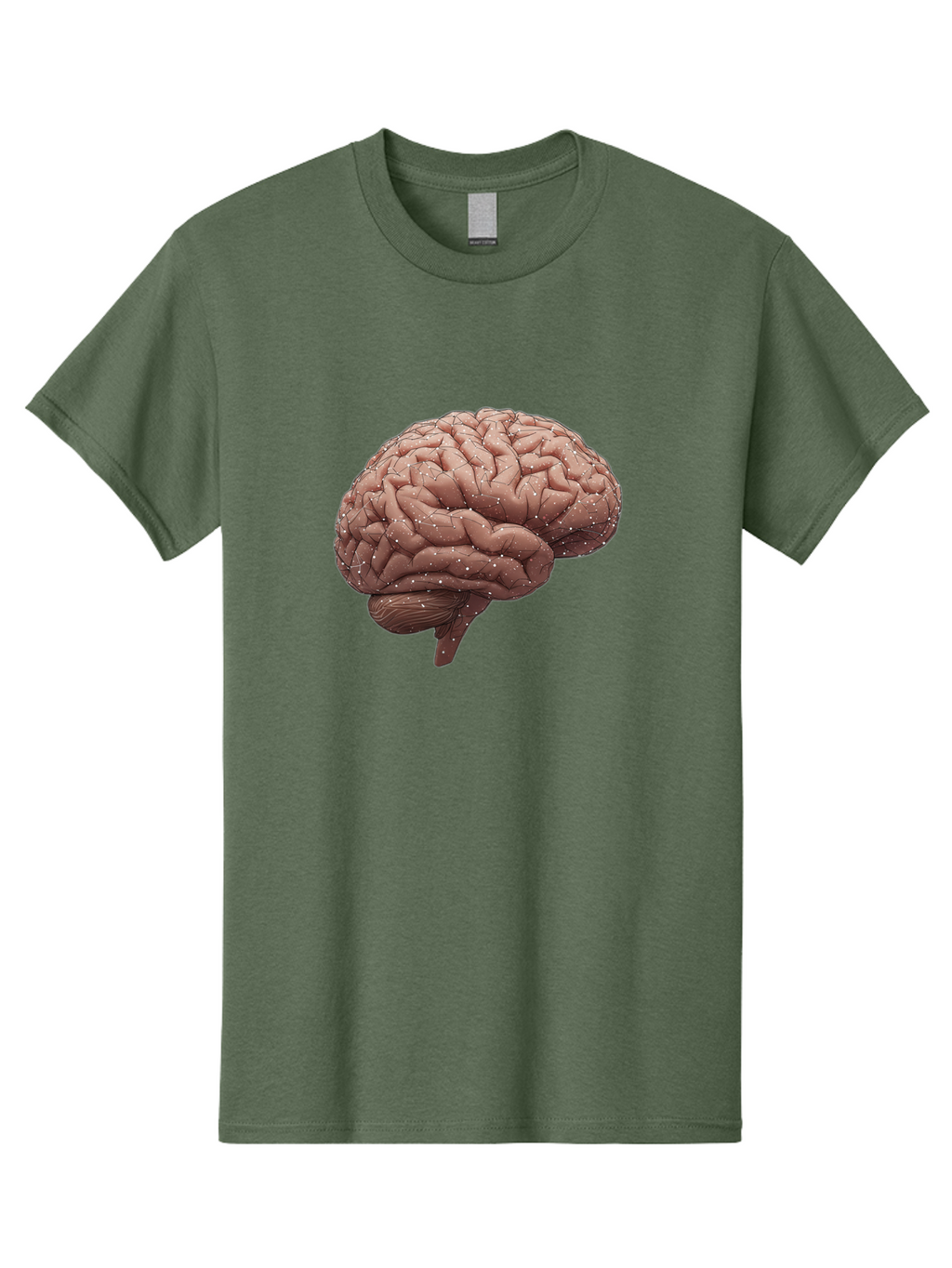 Human-Brain-3 Men'S Graphic Tee, 100% Cotton, Comfortable Casual Summer Wear, Machine Washable, Human Brain, Neural Connections, Cognitive Function, Neuroscience, Brain Anatomy, Neural Activity, Cerebral Cortex Baa841